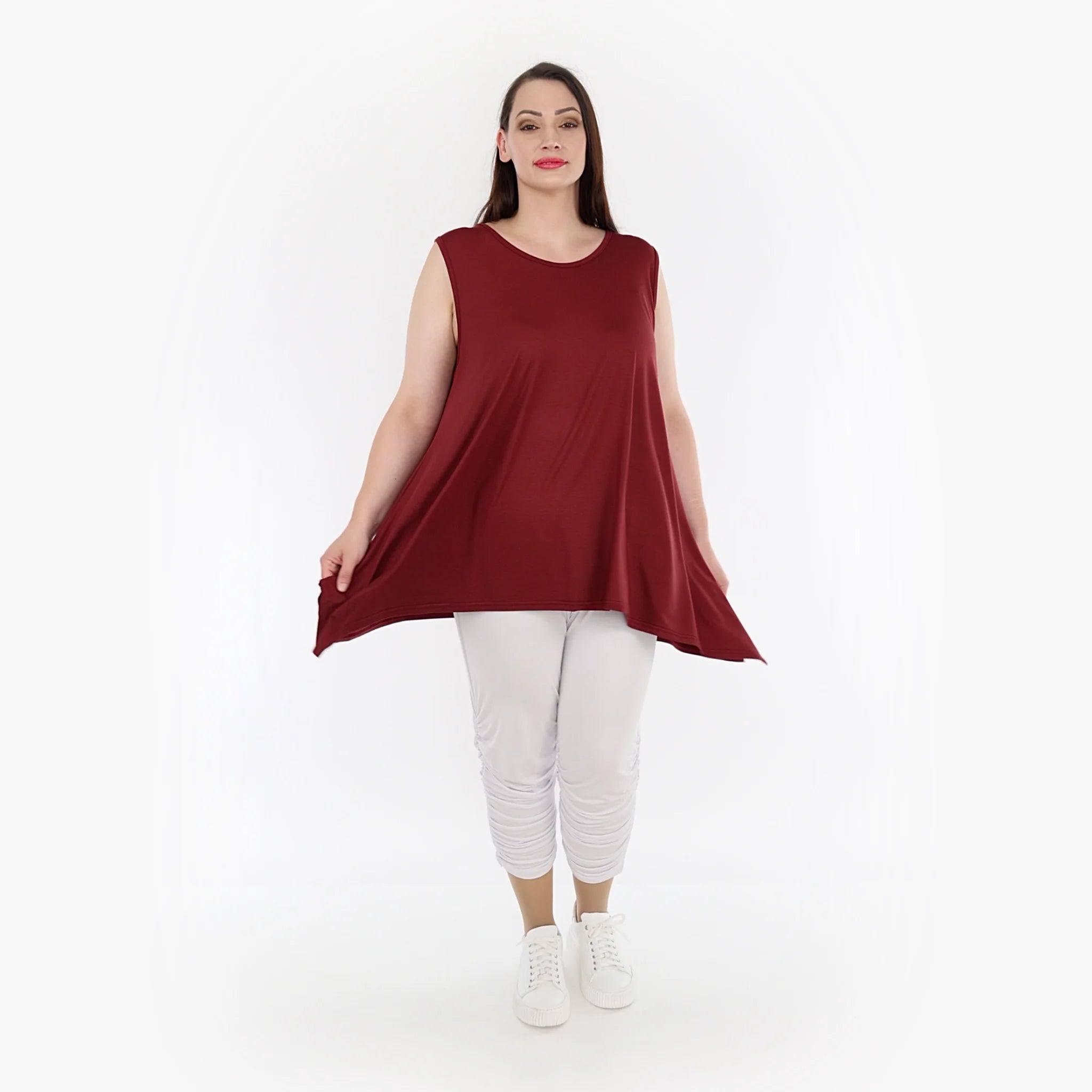  A-Form Top von AKH Fashion aus Viskose, 1233.03071, Burgundy, Schick, Modern, Bequem