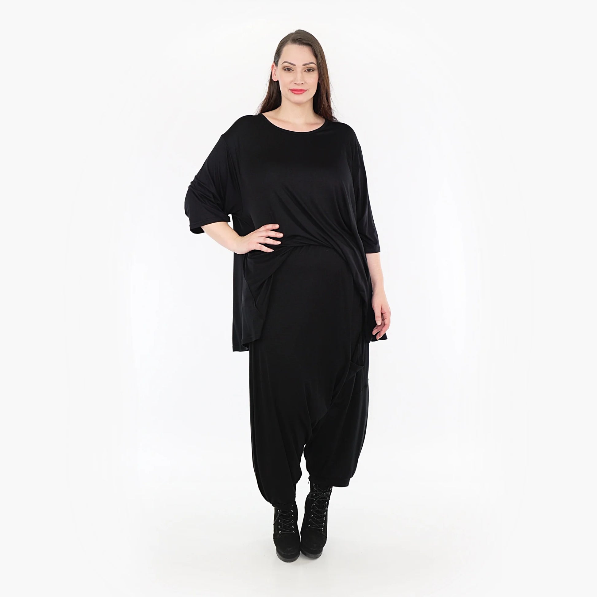  Haremshose von AKH Fashion aus Viskose, 1233.06950, Schwarz, Unifarben, Schick, Modern