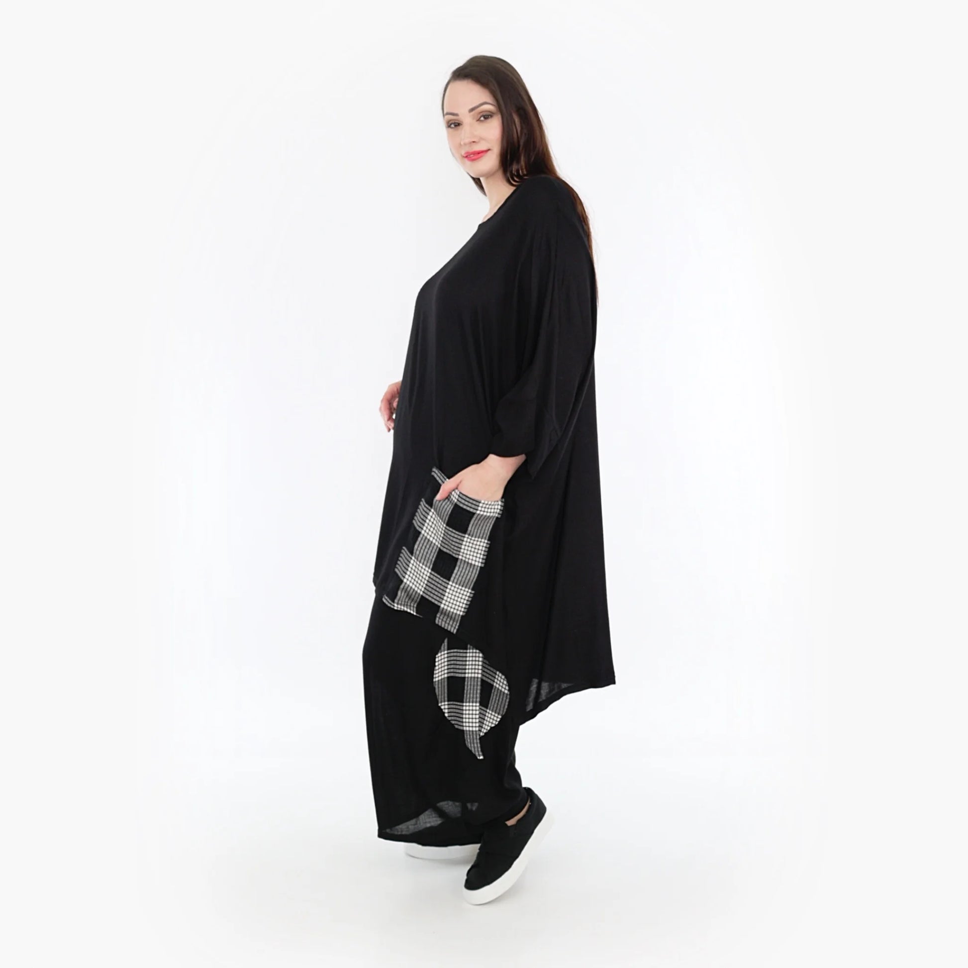  Bigshirt von AKH Fashion aus Viskose in kastiger Form, 1269.06925, Schwarz, Schick, Modern