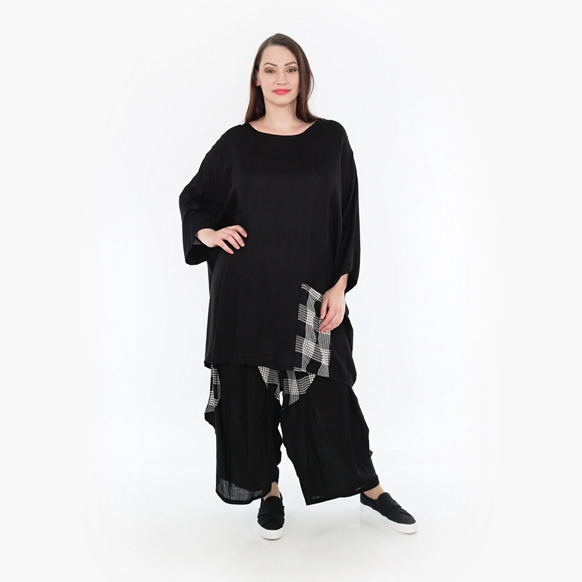  Bigshirt von AKH Fashion aus Viskose in kastiger Form, 1269.06925, Schwarz, Schick, Modern