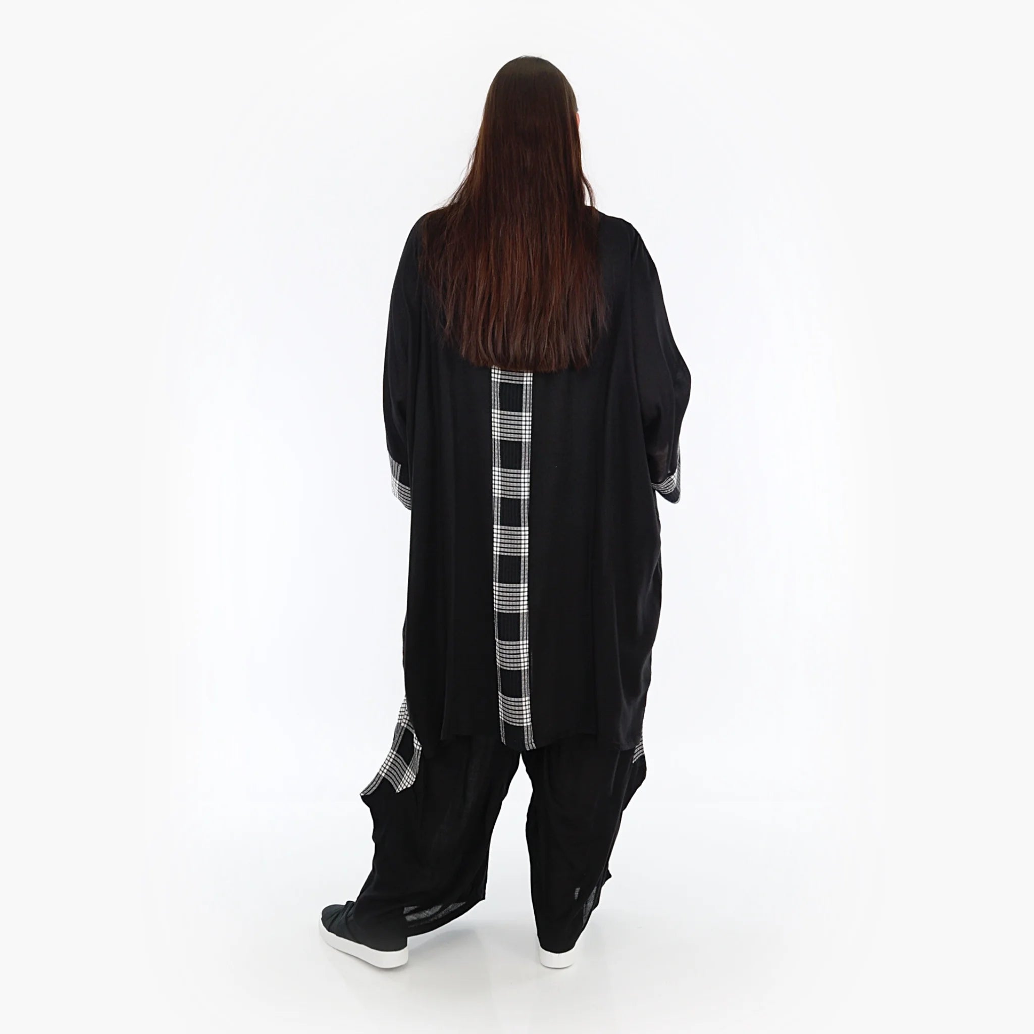  AKH Fashion Bigshirt in kastiger Form, aus Viskose, 1269.06925, Schwarz-Grau-Weiß, Schick