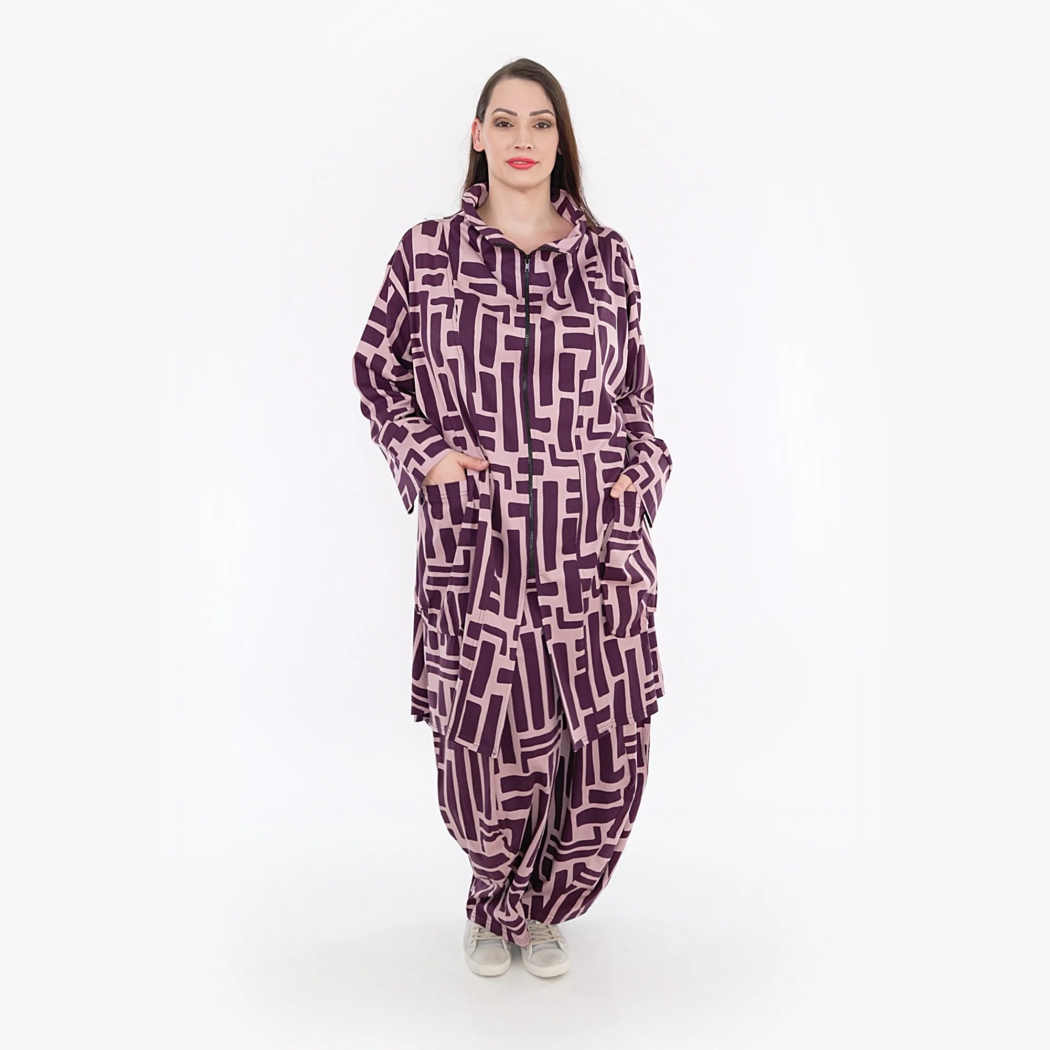  AKH Fashion Mantel in Vokuhila-Form, aus Viskose, 1318.02276, Beere-Rosa, Schick, Modern