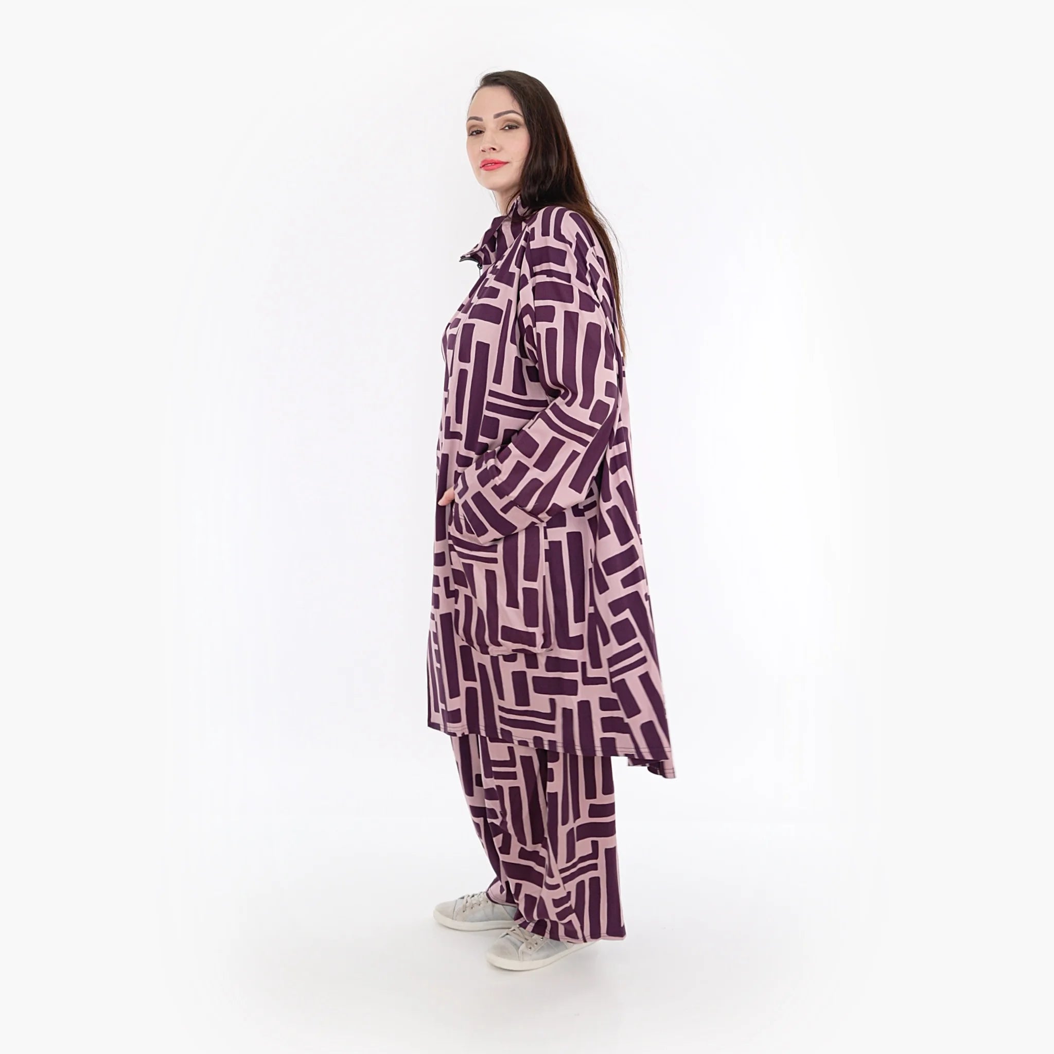  AKH Fashion Mantel in Vokuhila-Form, aus Viskose, 1318.02276, Beere-Rosa, Schick, Modern