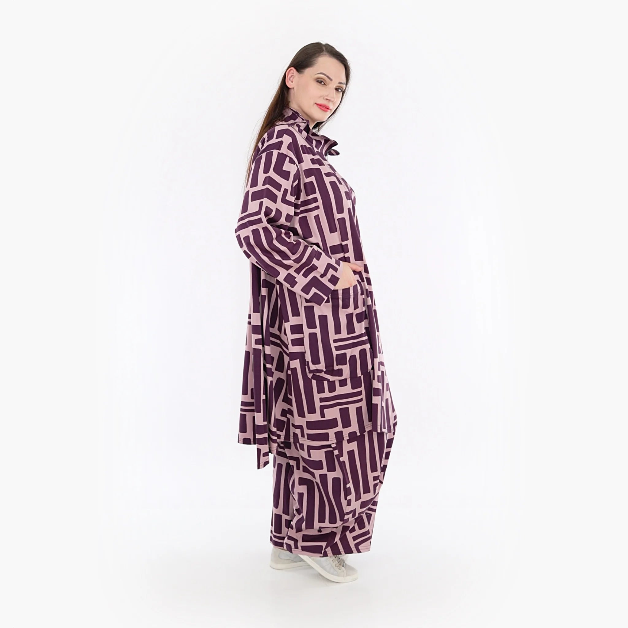  AKH Fashion Mantel in Vokuhila-Form, aus Viskose, 1318.02276, Beere-Rosa, Schick, Modern