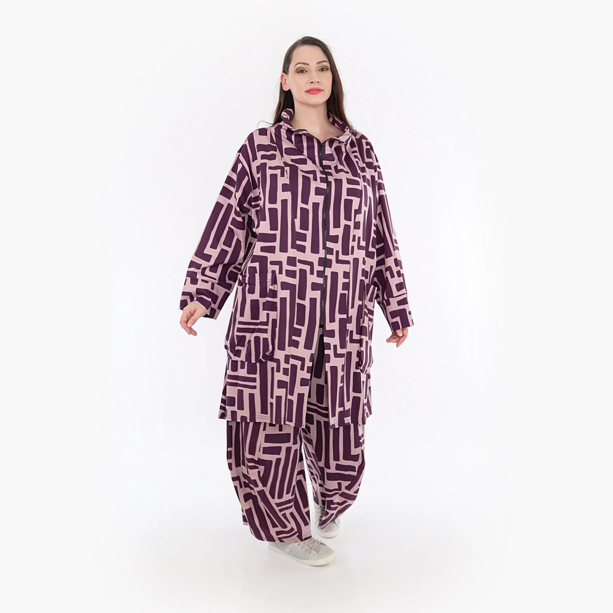  AKH Fashion Mantel in Vokuhila-Form, aus Viskose, 1318.02276, Beere-Rosa, Schick, Modern