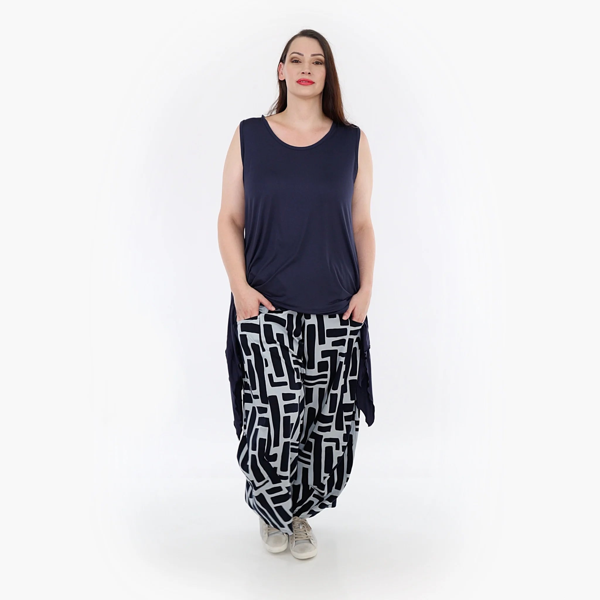  Ballonhose von AKH Fashion aus Viskose, 1318.08069, Marine-Hellblau, Schick, Modern