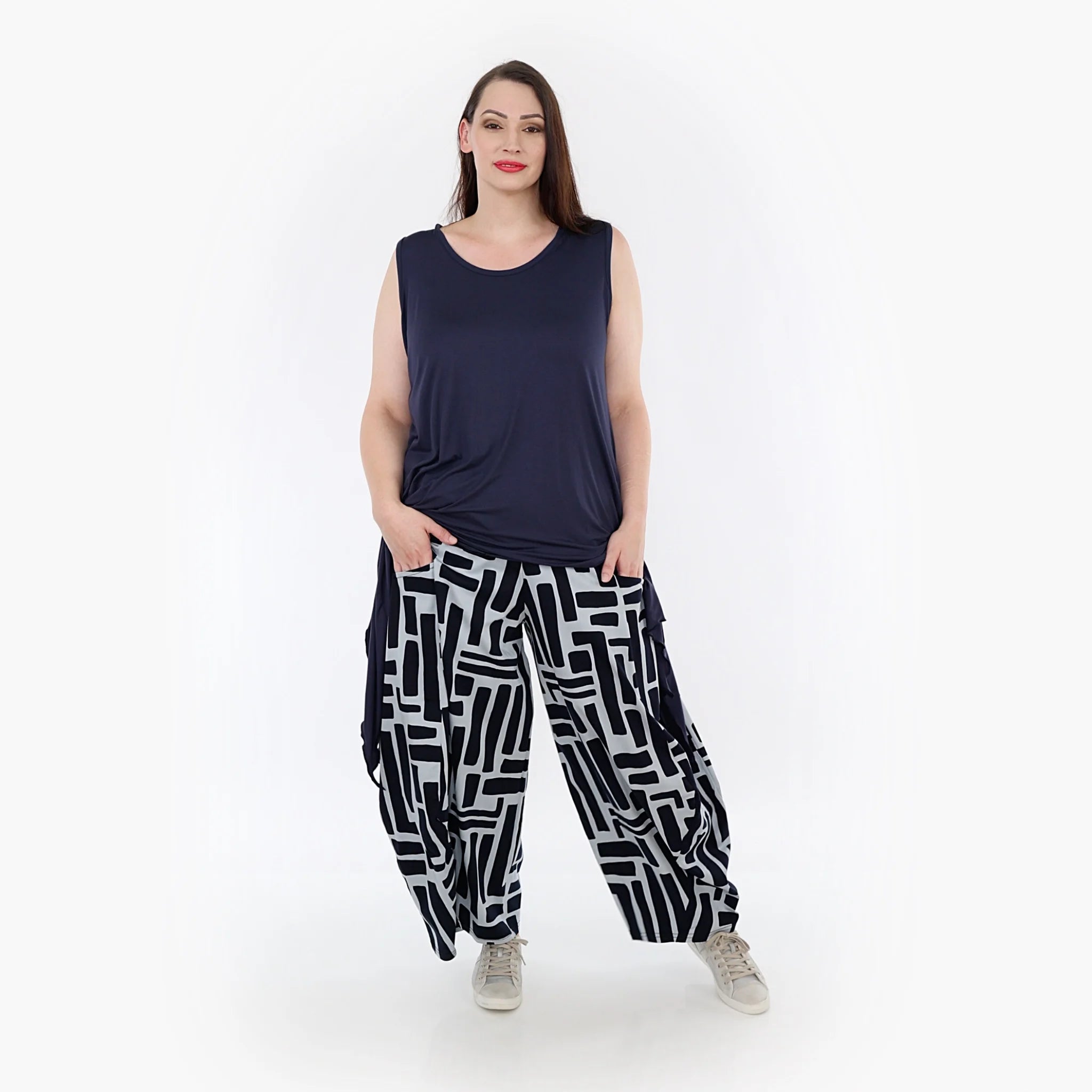  Ballonhose von AKH Fashion aus Viskose, 1318.08069, Marine-Hellblau, Schick, Modern