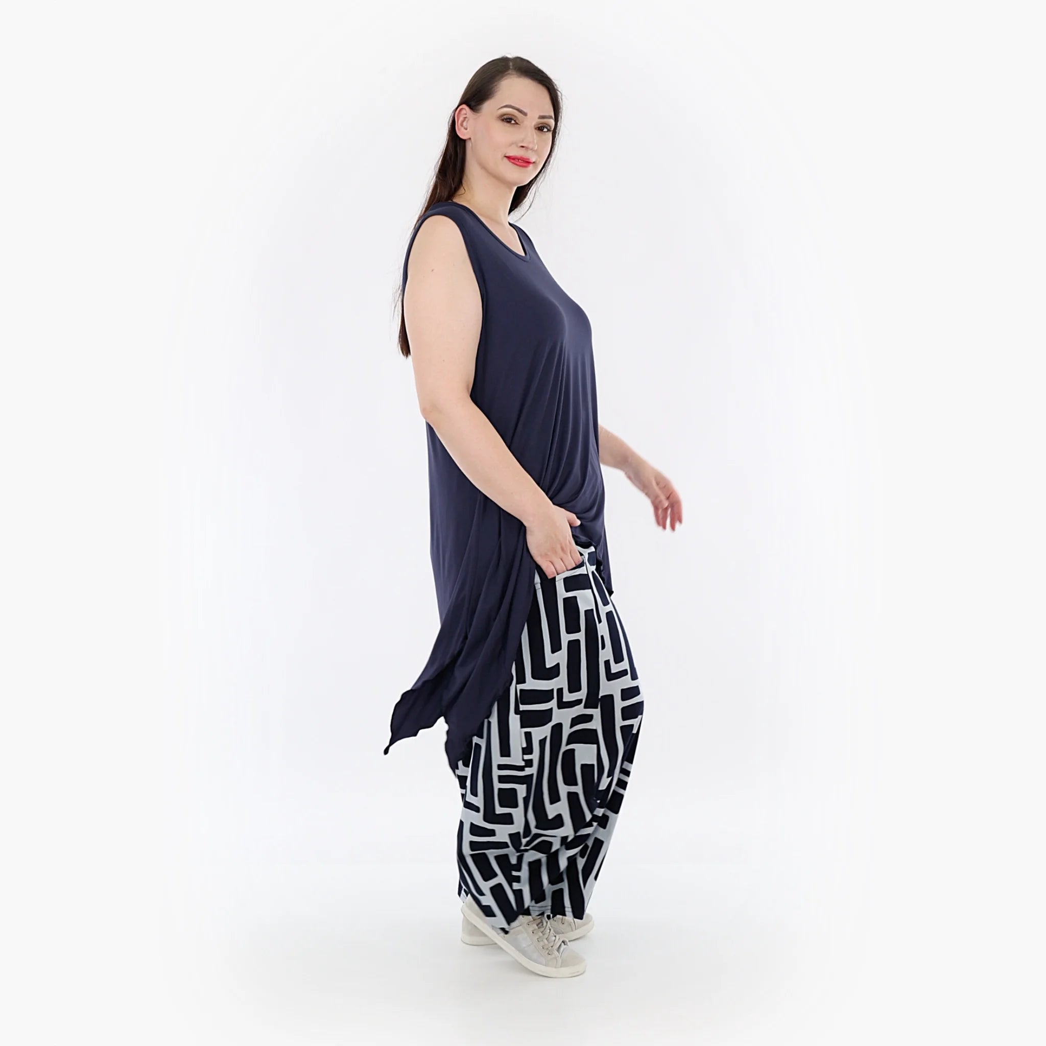  Ballonhose von AKH Fashion aus Viskose, 1318.08069, Marine-Hellblau, Schick, Modern