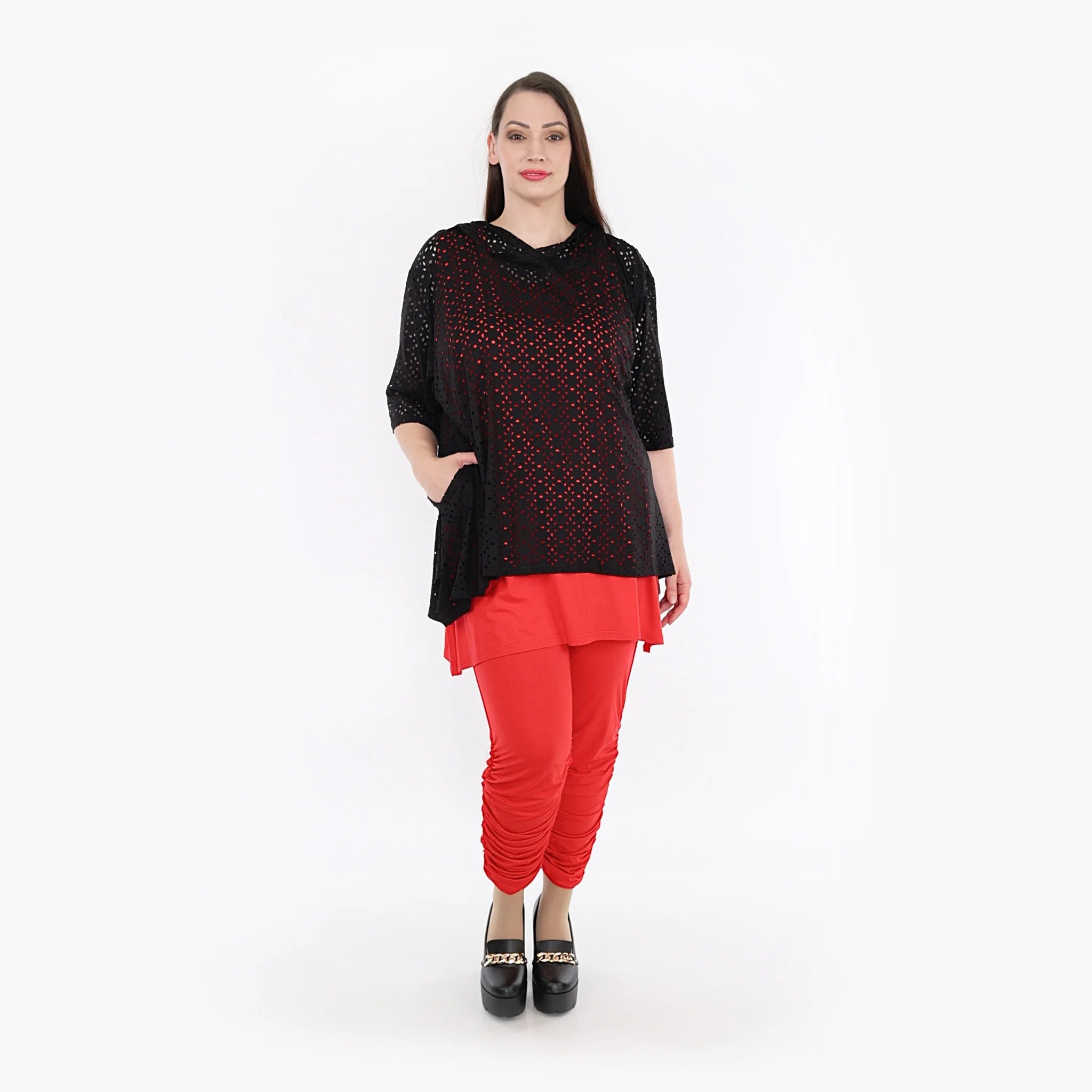  A-Form Bigshirt von AKH Fashion aus Viskose, 1322.03073, Schwarz, Unifarben, Schick, Modern