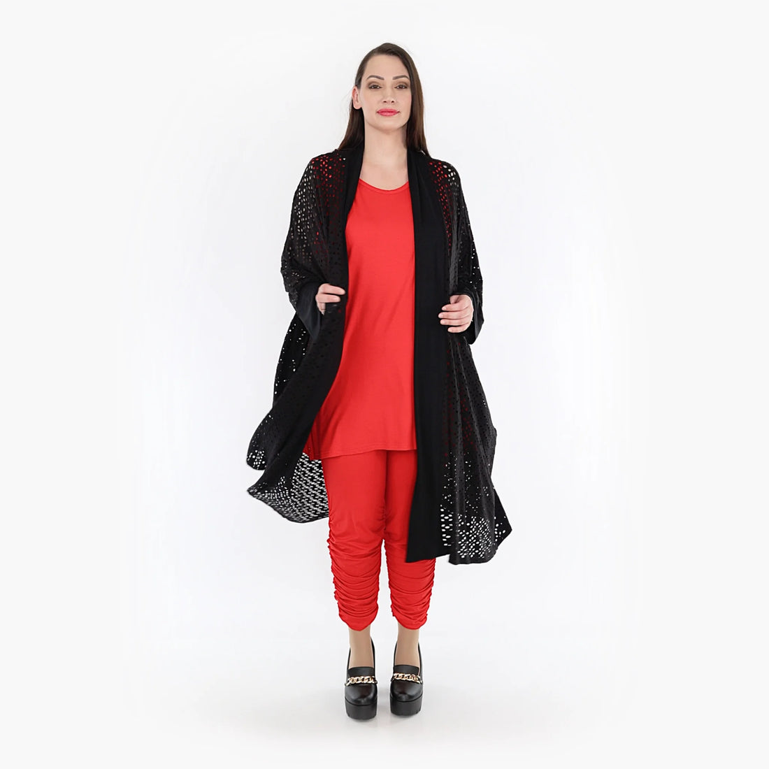  Jacke von AKH Fashion aus Viskose in gerader Form, 1322.06930, Schwarz, Unifarben, Schick