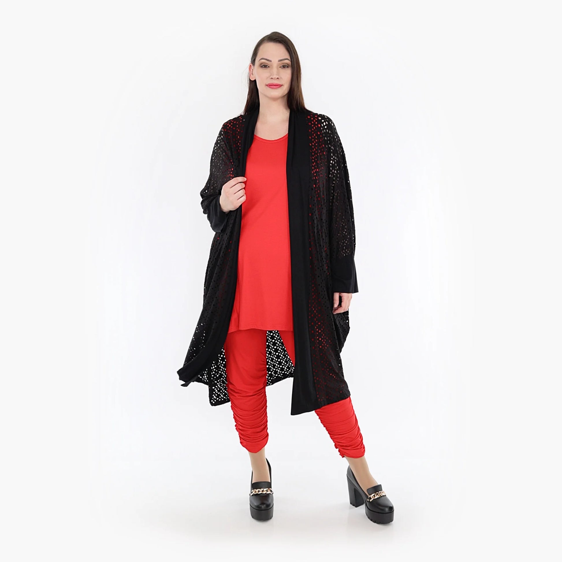  Jacke von AKH Fashion aus Viskose in gerader Form, 1322.06930, Schwarz, Unifarben, Schick