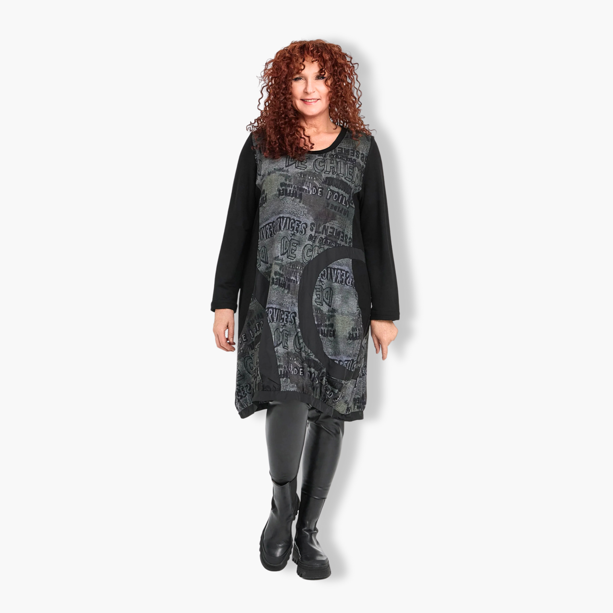  Ballonkleid von Do Your Best aus Viskose, D771, Schwarz, Schick, Modern, Bequem
