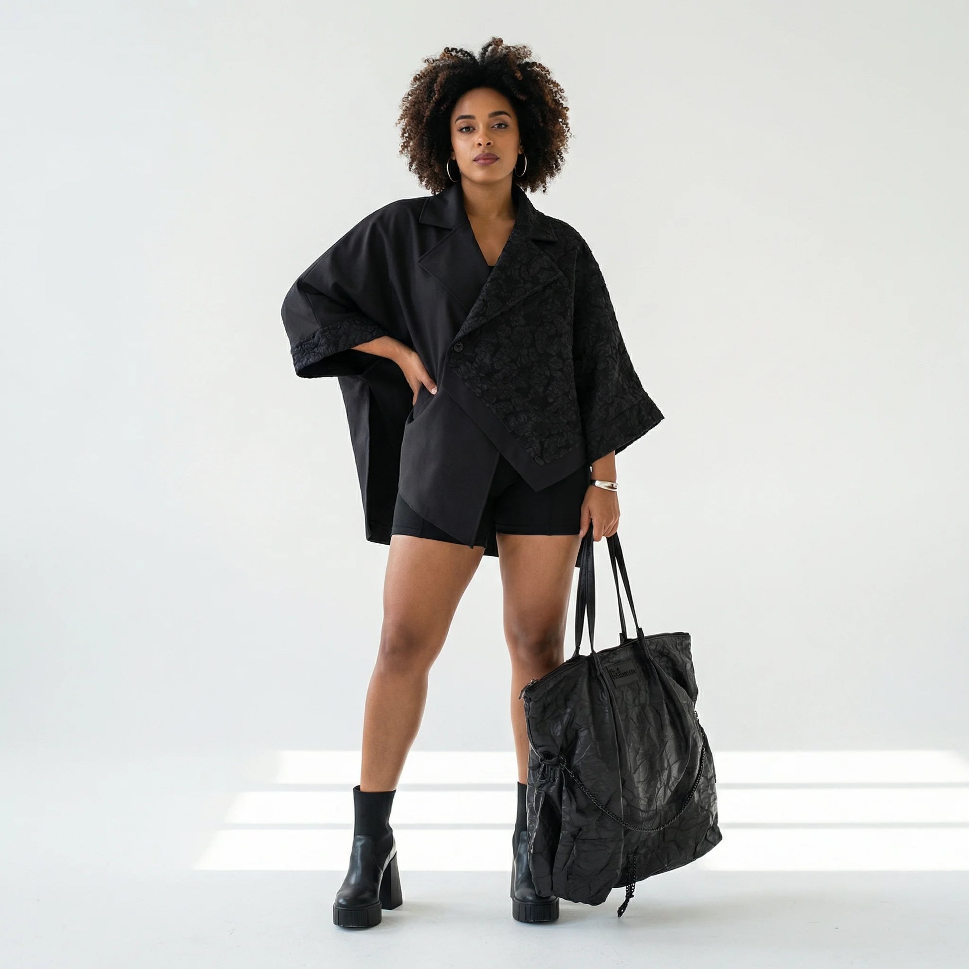  Designer Tasche von H4 Fashion aus Polyamid, 3078, Schwarz, Ausgefallen, Zeitlos, Schick