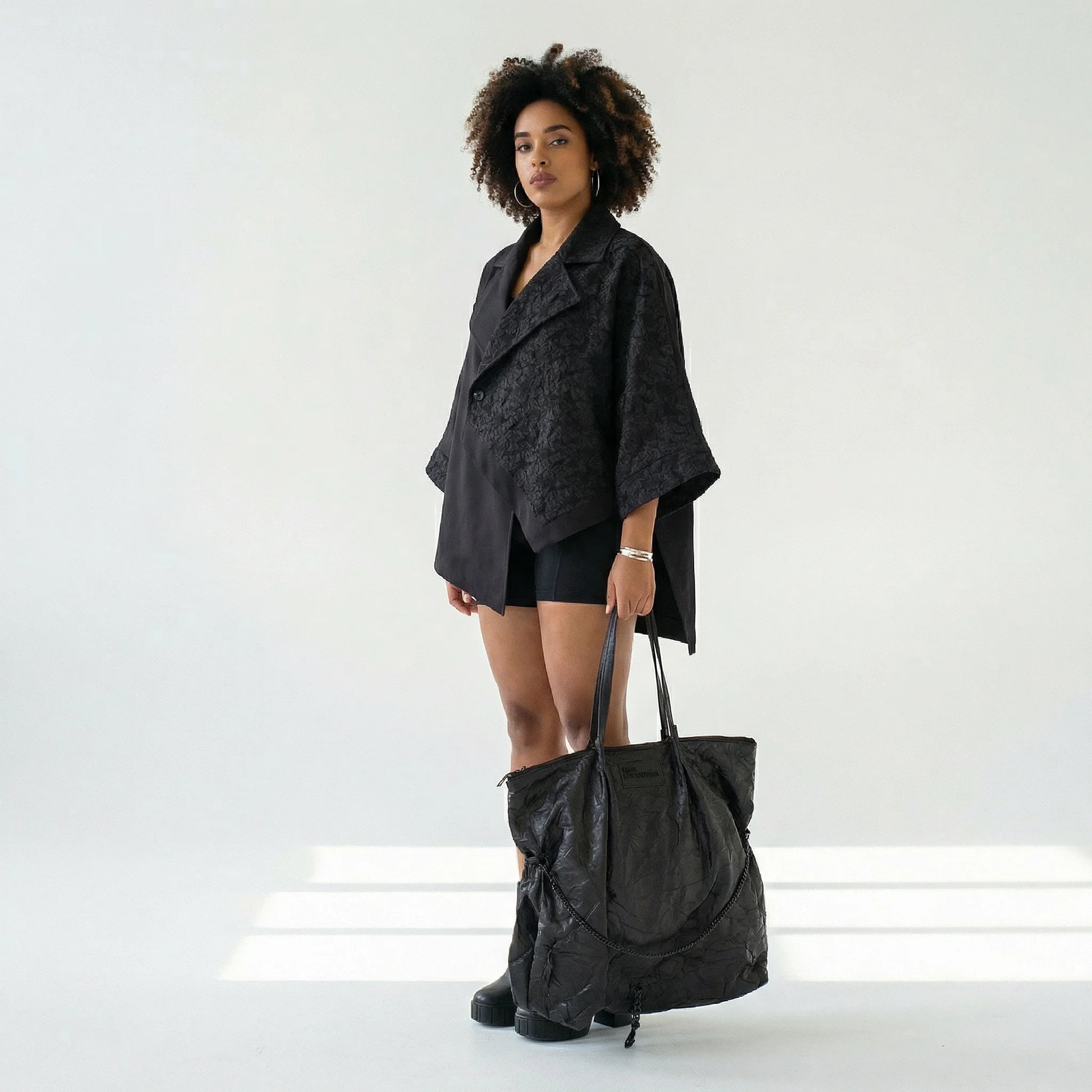  Designer Tasche von H4 Fashion aus Polyamid, 3078, Schwarz, Ausgefallen, Zeitlos, Schick