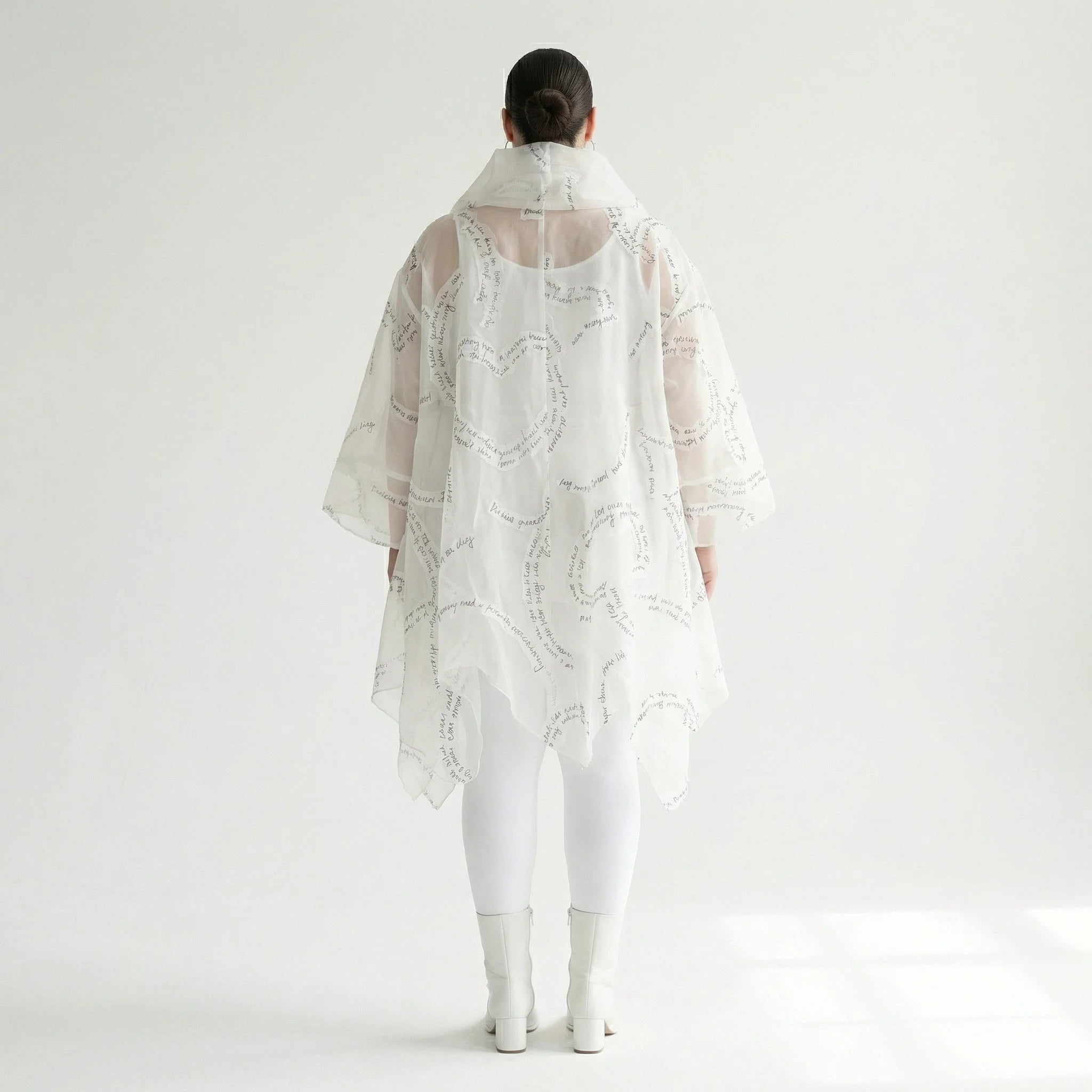 A-Form Mantel von H4 Fashion aus Polyamid, 8021, Ecru, Ausgefallen, Zeitlos, Schick