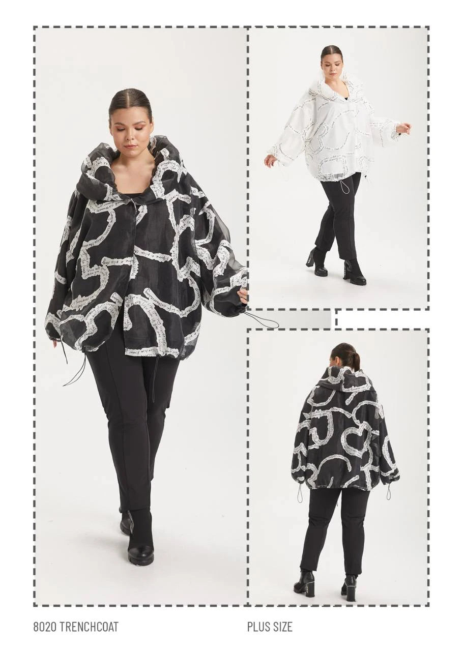  Jacke von H4 Fashion aus Polyamid, 8020, Weiß/Schwarz, Ausgefallen, Zeitlos, Schick