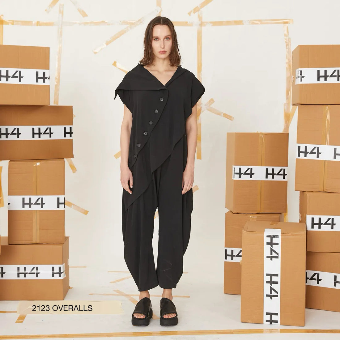  Harem Jumpsuit von H4 Fashion aus Viskose, 2123, Schwarz, Schick, Modern, Bequem