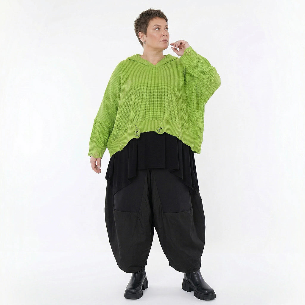 AKH Premium Bigshirt in kastiger Form, aus Baumwolle, P1032.2601, NeonGrün, Ausgefallen