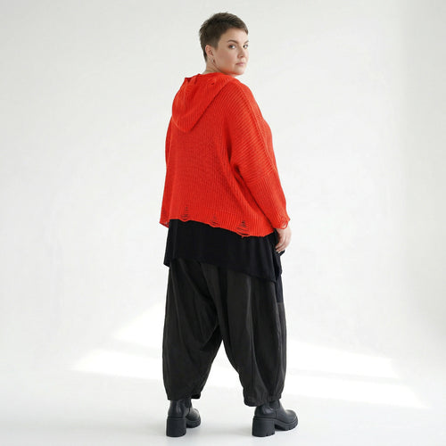 AKH Premium Bigshirt in kastiger Form, aus Baumwolle, P1032.2601, Orange, Ausgefallen, Schick