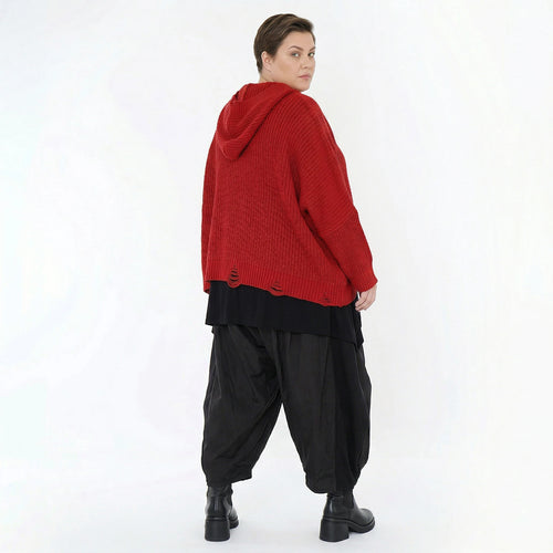 AKH Premium Bigshirt in kastiger Form, aus Baumwolle, P1032.2601, Rot, Ausgefallen, Zeitlos