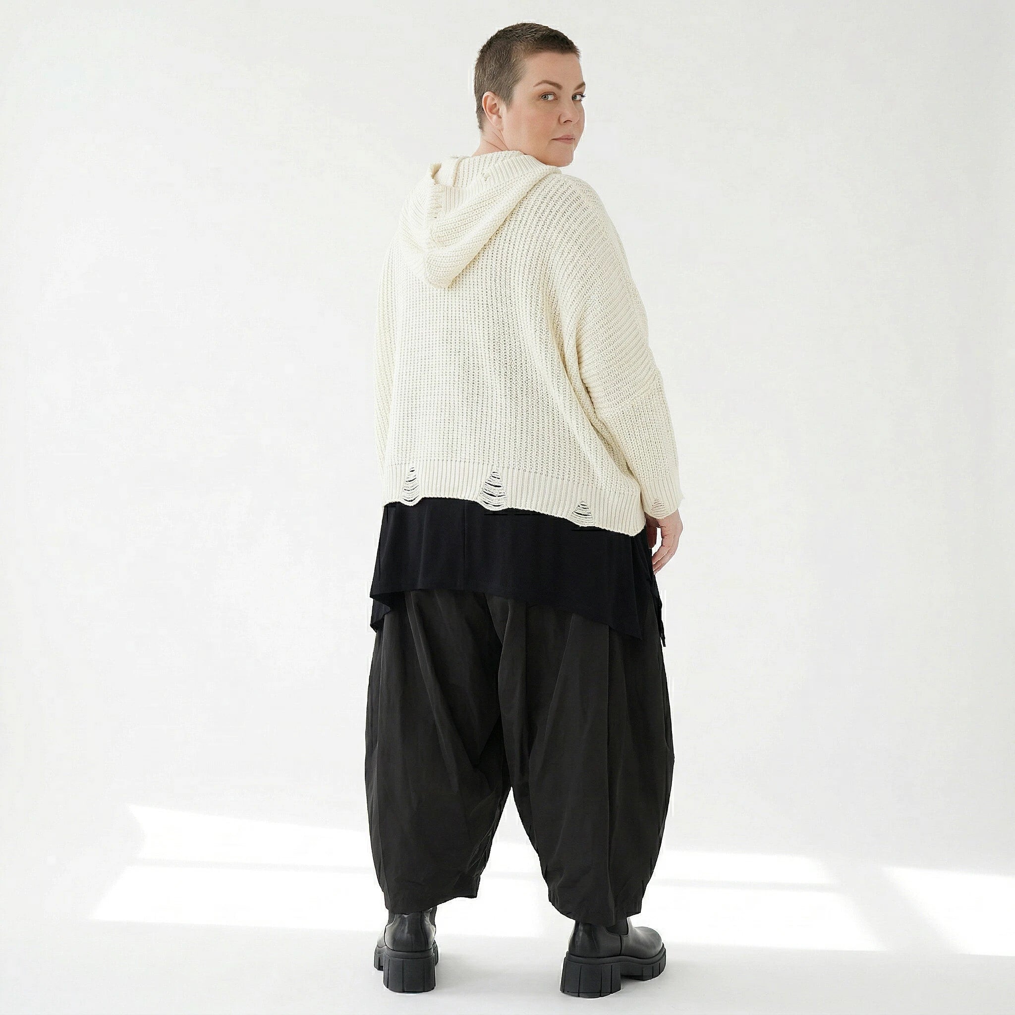 AKH Premium Bigshirt in kastiger Form, aus Baumwolle, P1032.2601, Weiß, Ausgefallen, Zeitlos