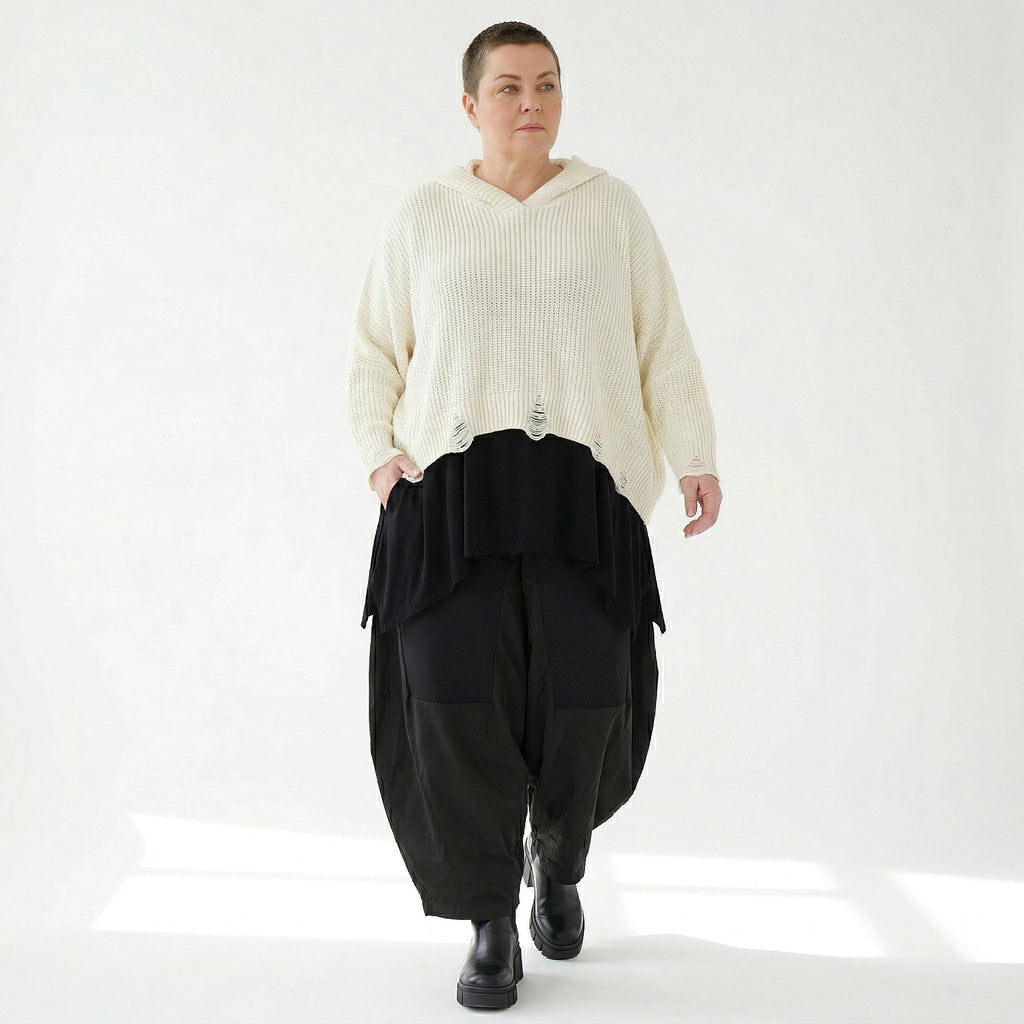 AKH Premium Bigshirt in kastiger Form, aus Baumwolle, P1032.2601, Weiß, Ausgefallen, Zeitlos