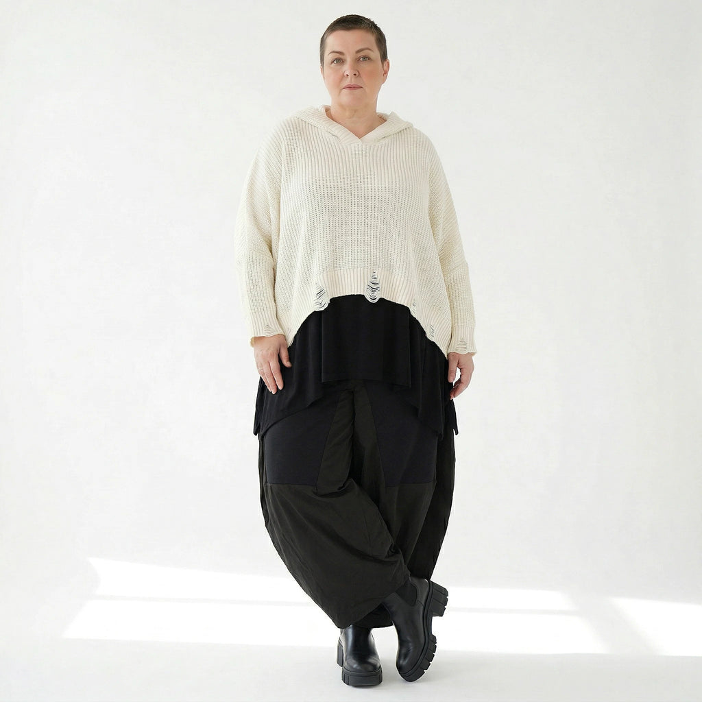 AKH Premium Bigshirt in kastiger Form, aus Baumwolle, P1032.2601, Weiß, Ausgefallen, Zeitlos