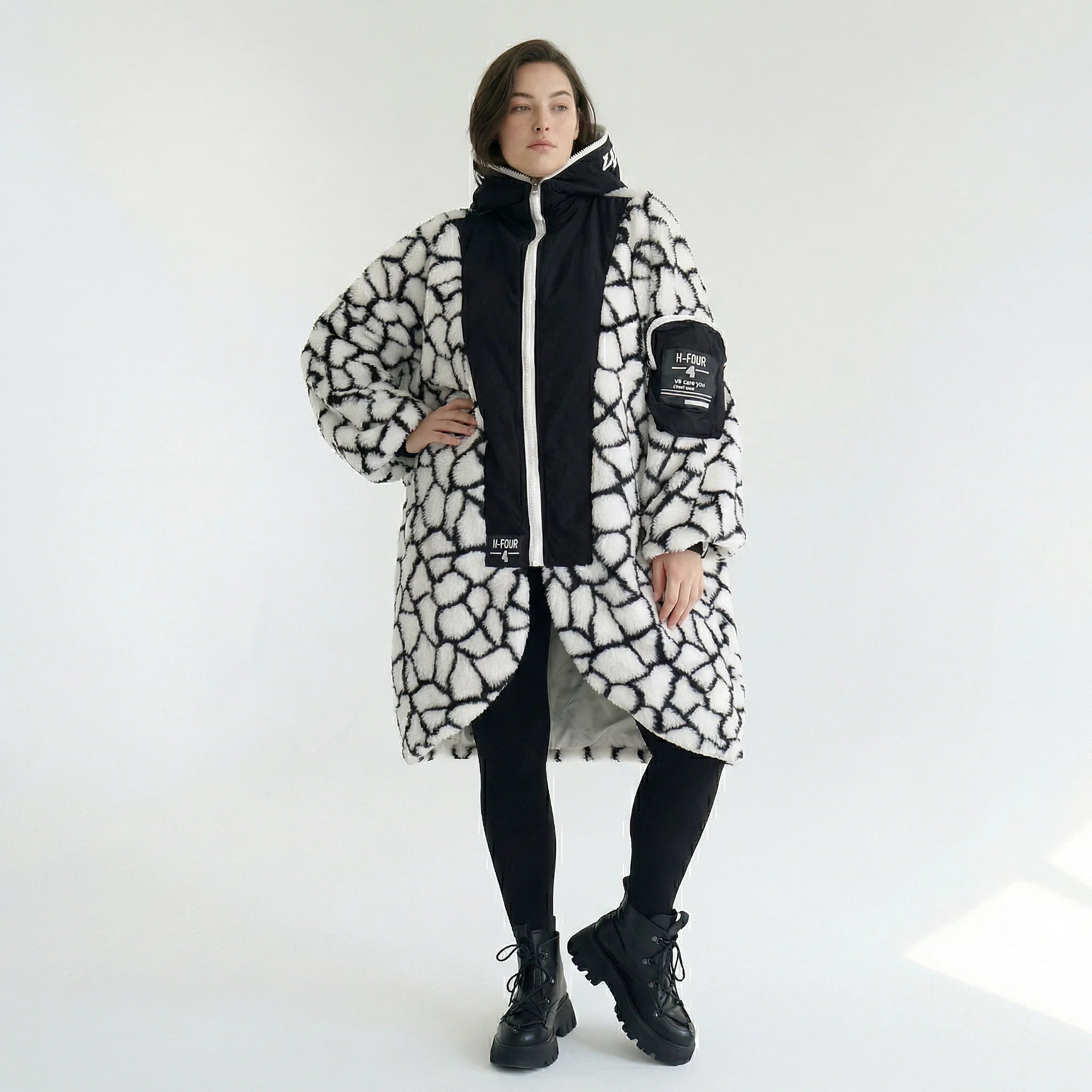  Ballon Jacke von H4 Fashion aus Polyamid, 2366, Weiß, Animal, Ausgefallen, Zeitlos, Schick