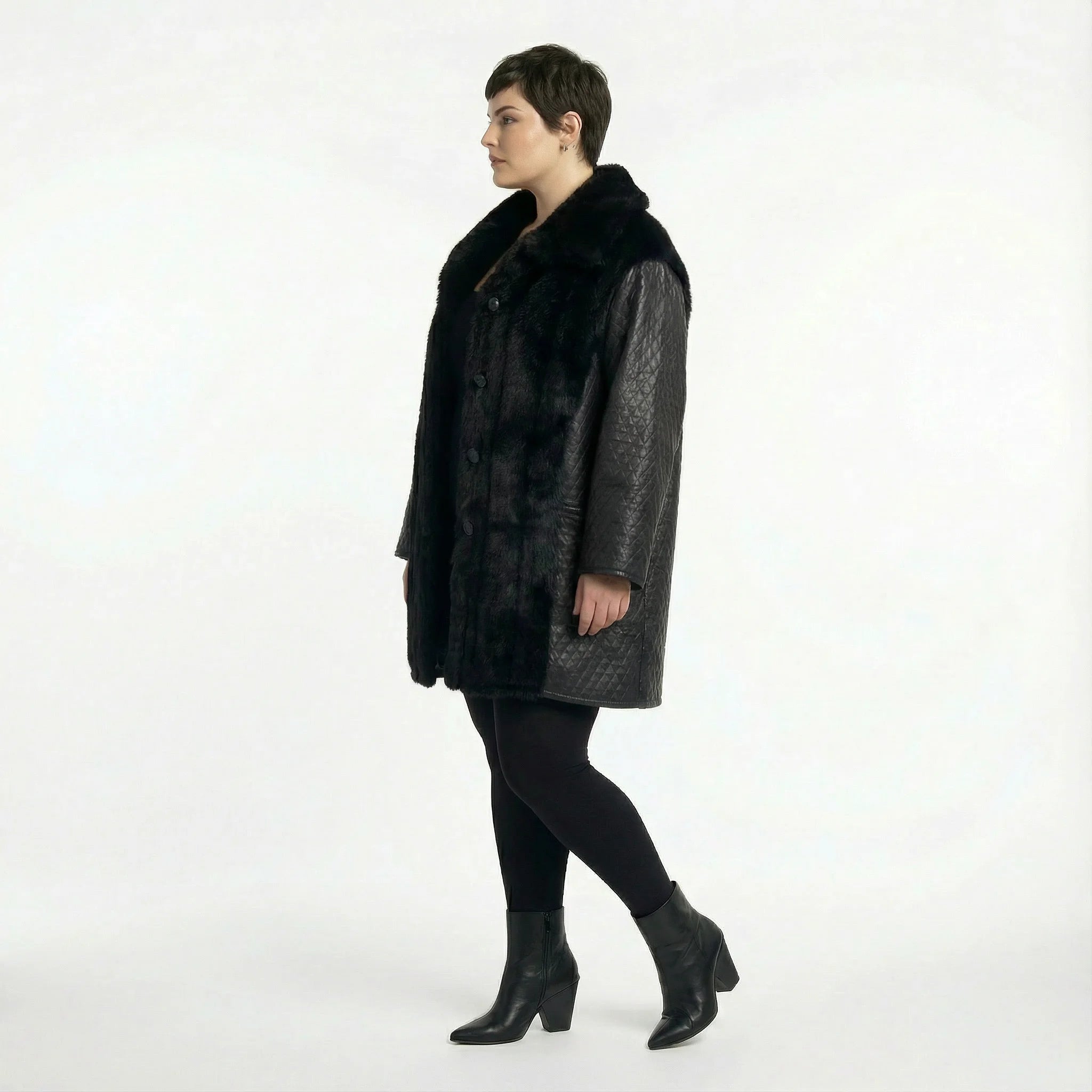  A-Form Jacke von AKH Premium aus Polyester, P1029.7175, Schwarz, Raute, Ausgefallen