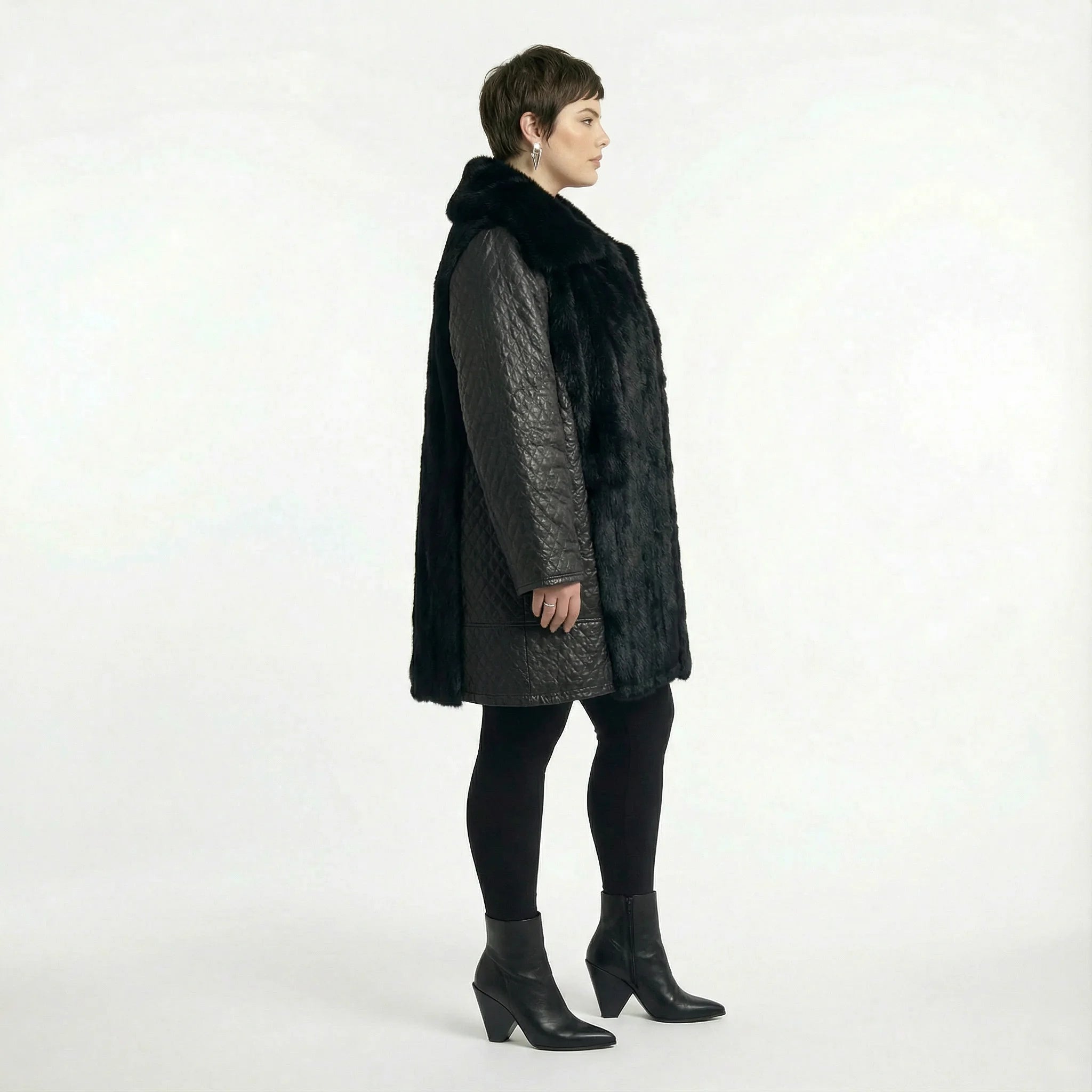  A-Form Jacke von AKH Premium aus Polyester, P1029.7175, Schwarz, Raute, Ausgefallen