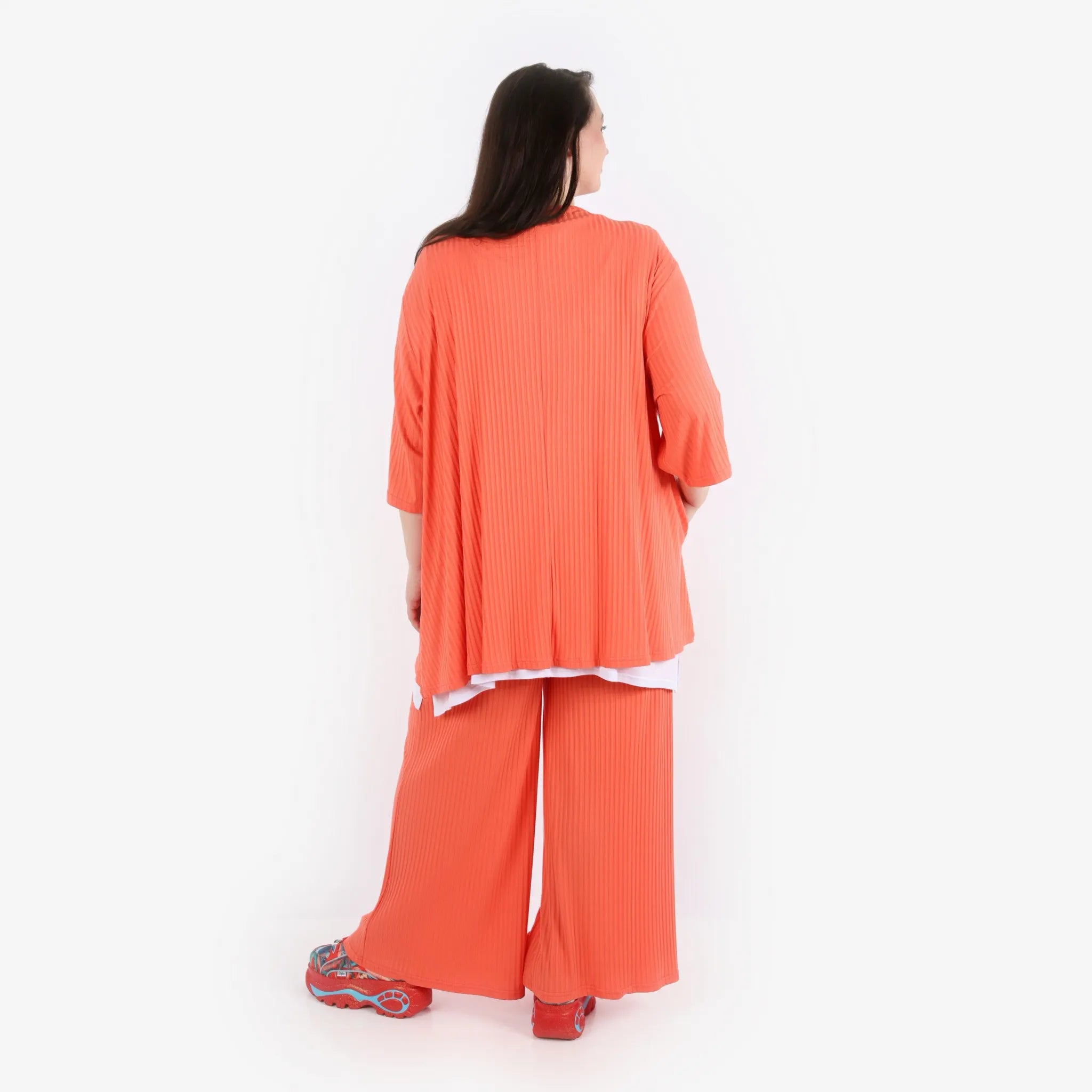  Papita Hose in gerader Form, aus Viskose, 6937, Peachy Coral, Schick, Modern, Bequem