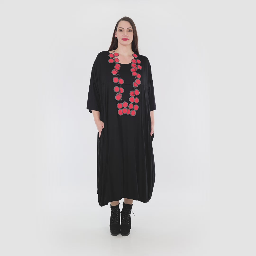 Ballonkleid von AKH Fashion aus Viskose, 1233.06947, Schwarz, Schick, Modern, Bequem