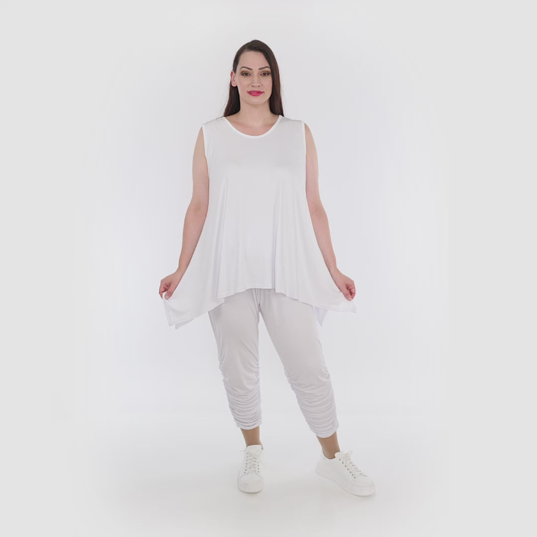 A-Form Top von AKH Fashion aus Viskose, 1233.03071, Weiß, Schick, Modern, Bequem