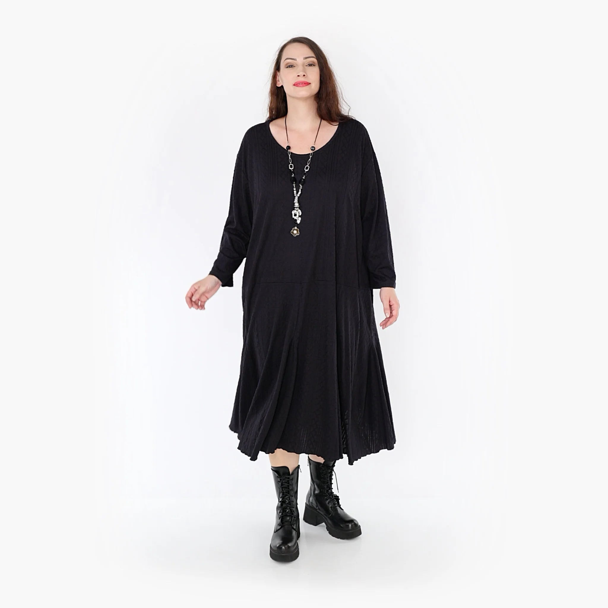 A-Form Kleid von AKH Fashion aus Viskose, 1340.06972, Schwarz, Unifarben, Schick, Modern