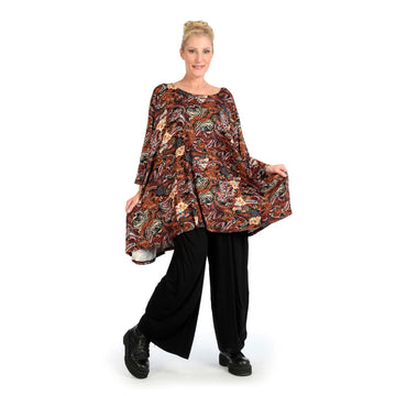  A-Form Bigshirt von AKH Fashion aus Viskose, 1122.00593, Rost, Paisley, Ausgefallen, Modern