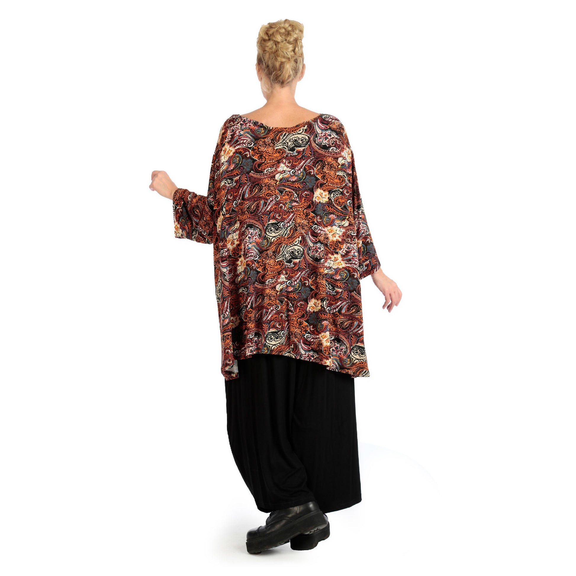  A-Form Bigshirt von AKH Fashion aus Viskose, 1122.00593, Rost, Paisley, Ausgefallen, Modern