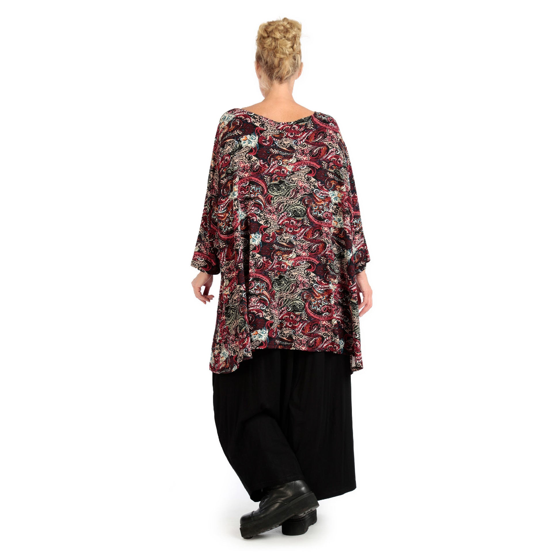  A-Form Bigshirt von AKH Fashion aus Viskose, 1122.00593, Rot, Paisley, Schick, Modern, Bequem