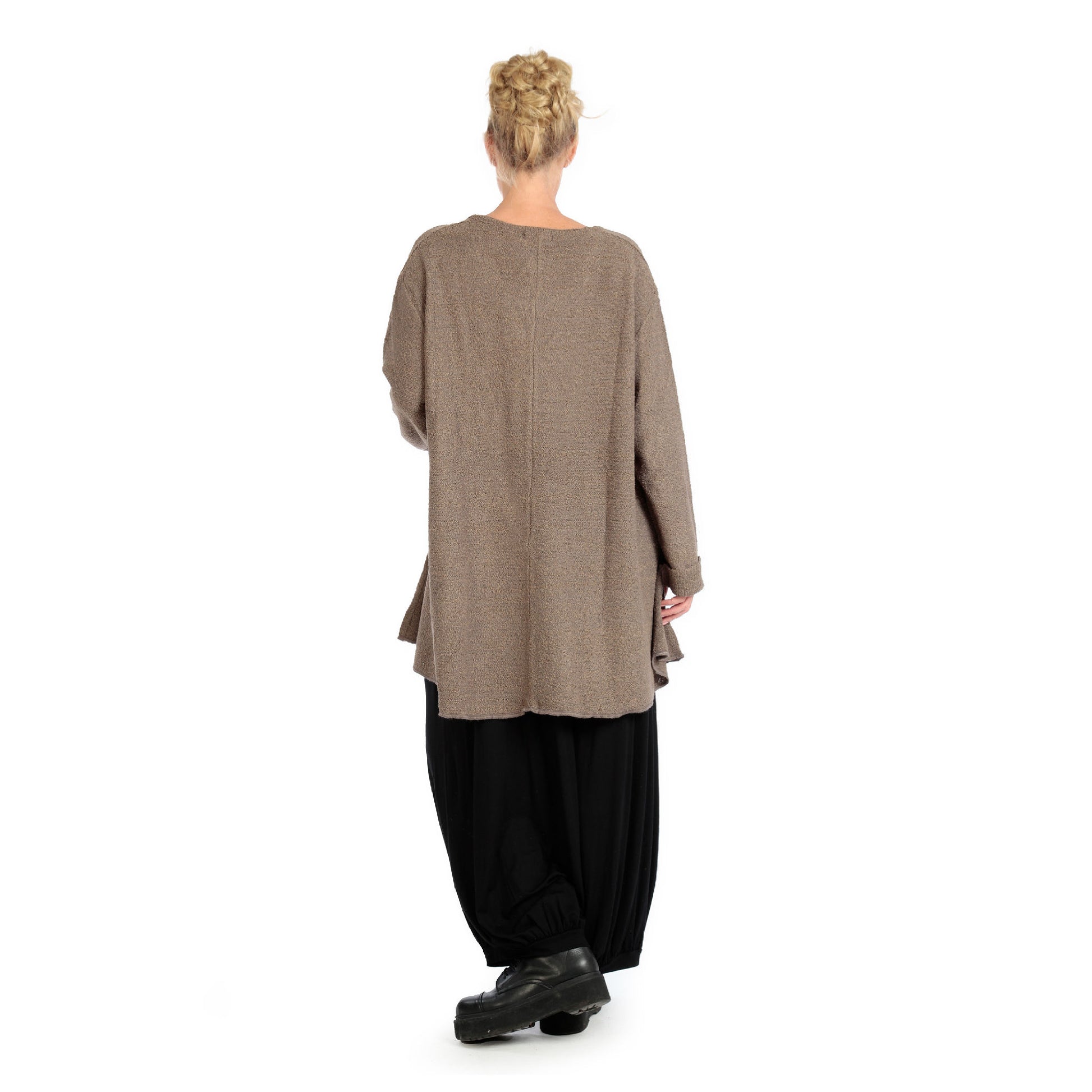  Shirt von AKH Fashion aus Materialmix in Glocken-Form, 1133.01892, Cognac, Schick, Modern