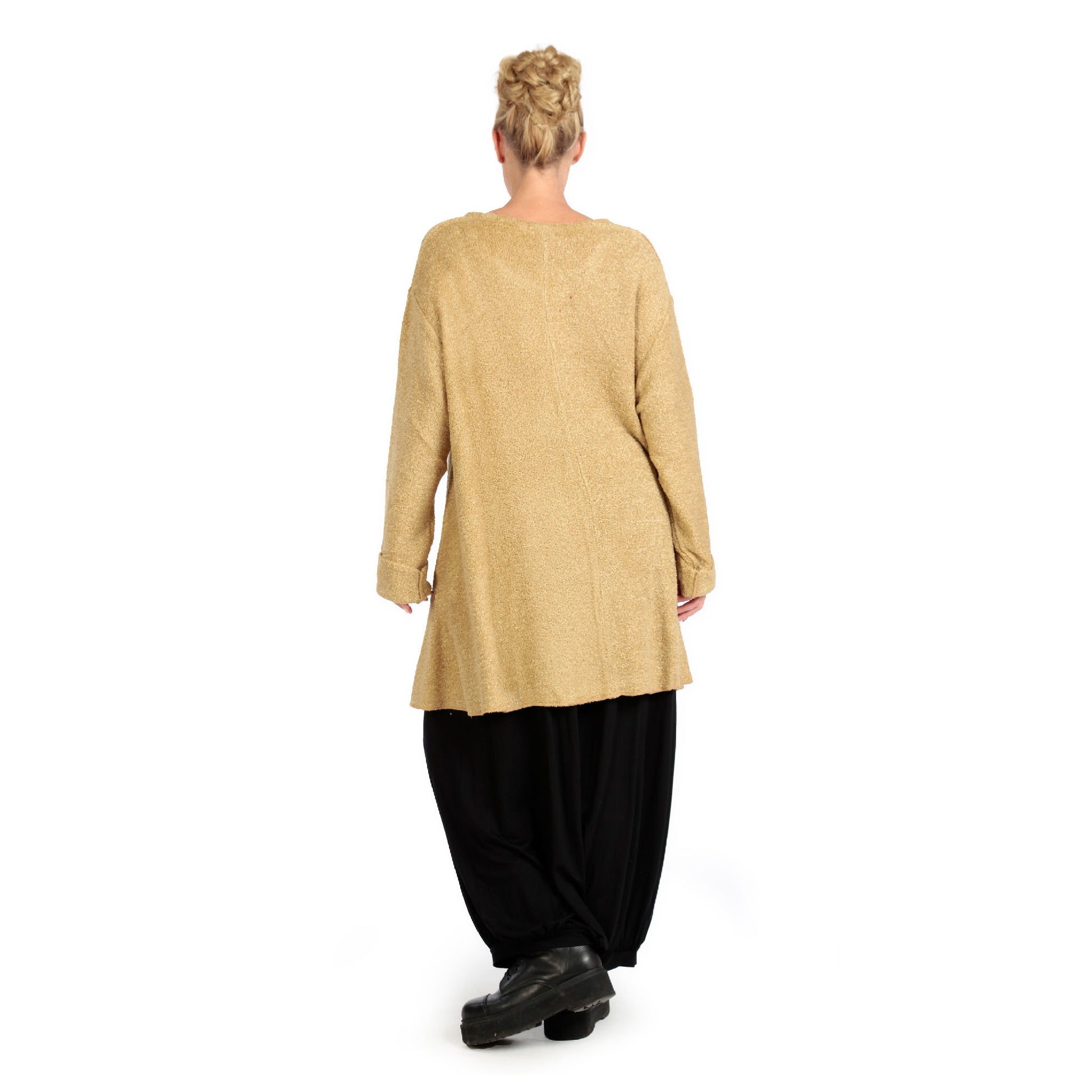  Shirt von AKH Fashion aus Materialmix in Glocken-Form, 1133.01892, Beige, Schick, Modern