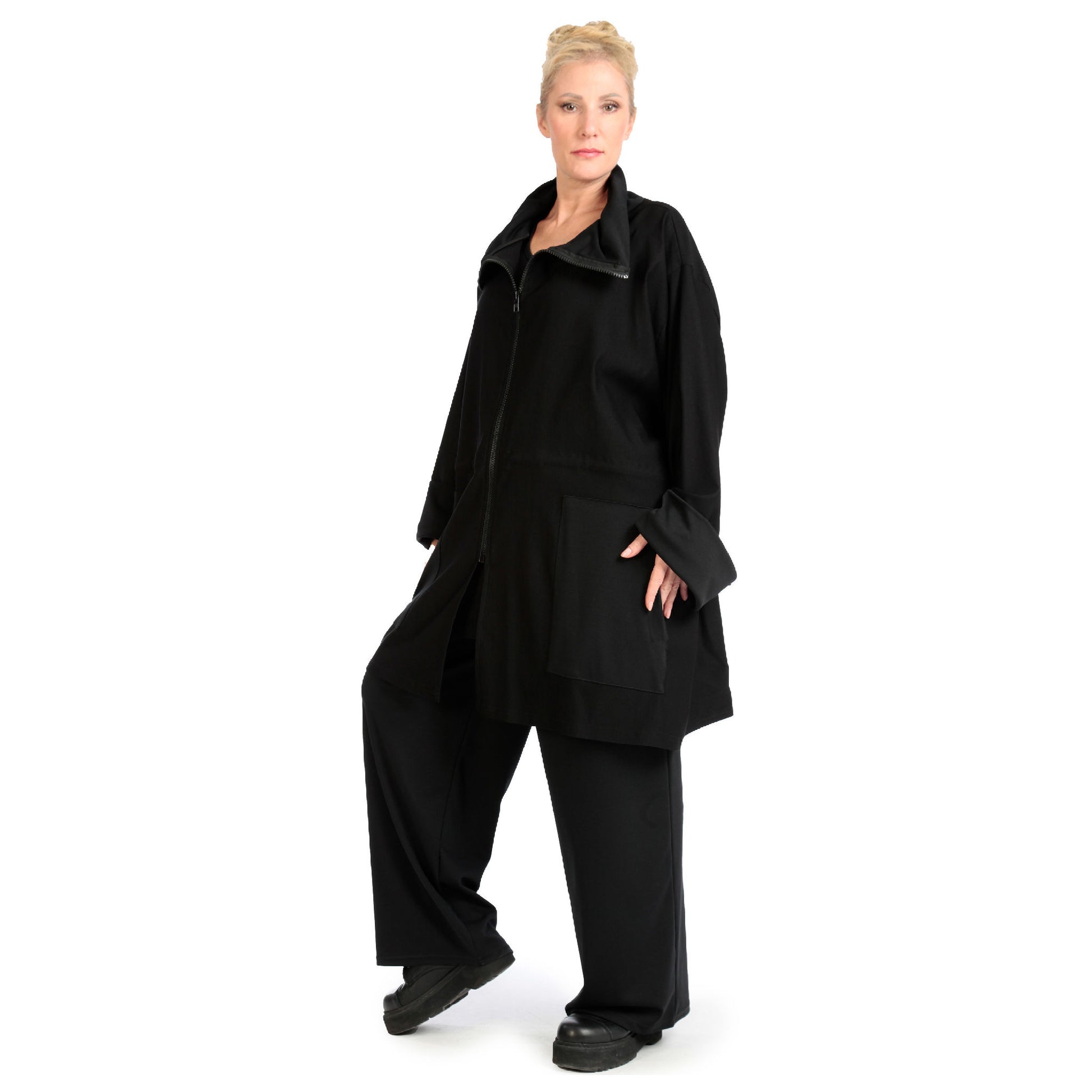  Jacke von AKH Fashion aus Viskose in gerader Form, 1139.06854, Schwarz, Unifarben, Schick