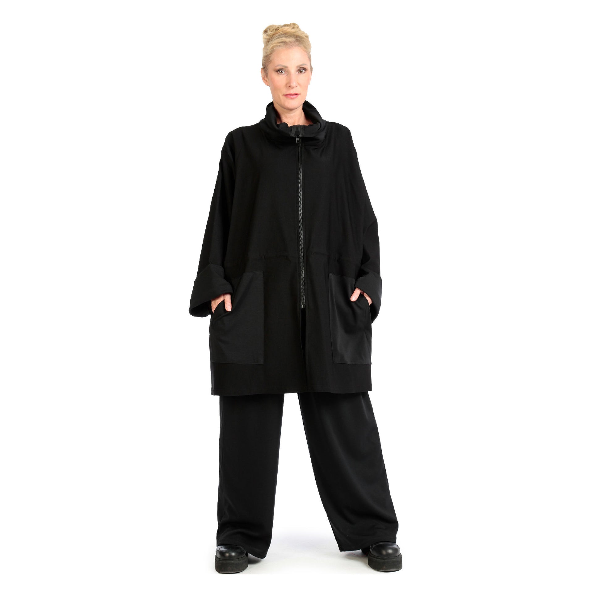  Jacke von AKH Fashion aus Viskose in gerader Form, 1139.06854, Schwarz, Unifarben, Schick