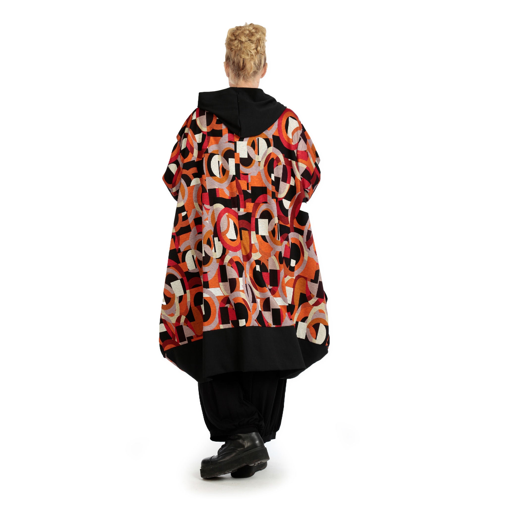  Ballonmantel von AKH Fashion aus Materialmix, 1140.06856, Rot-Orange-Schwarz, Grafik