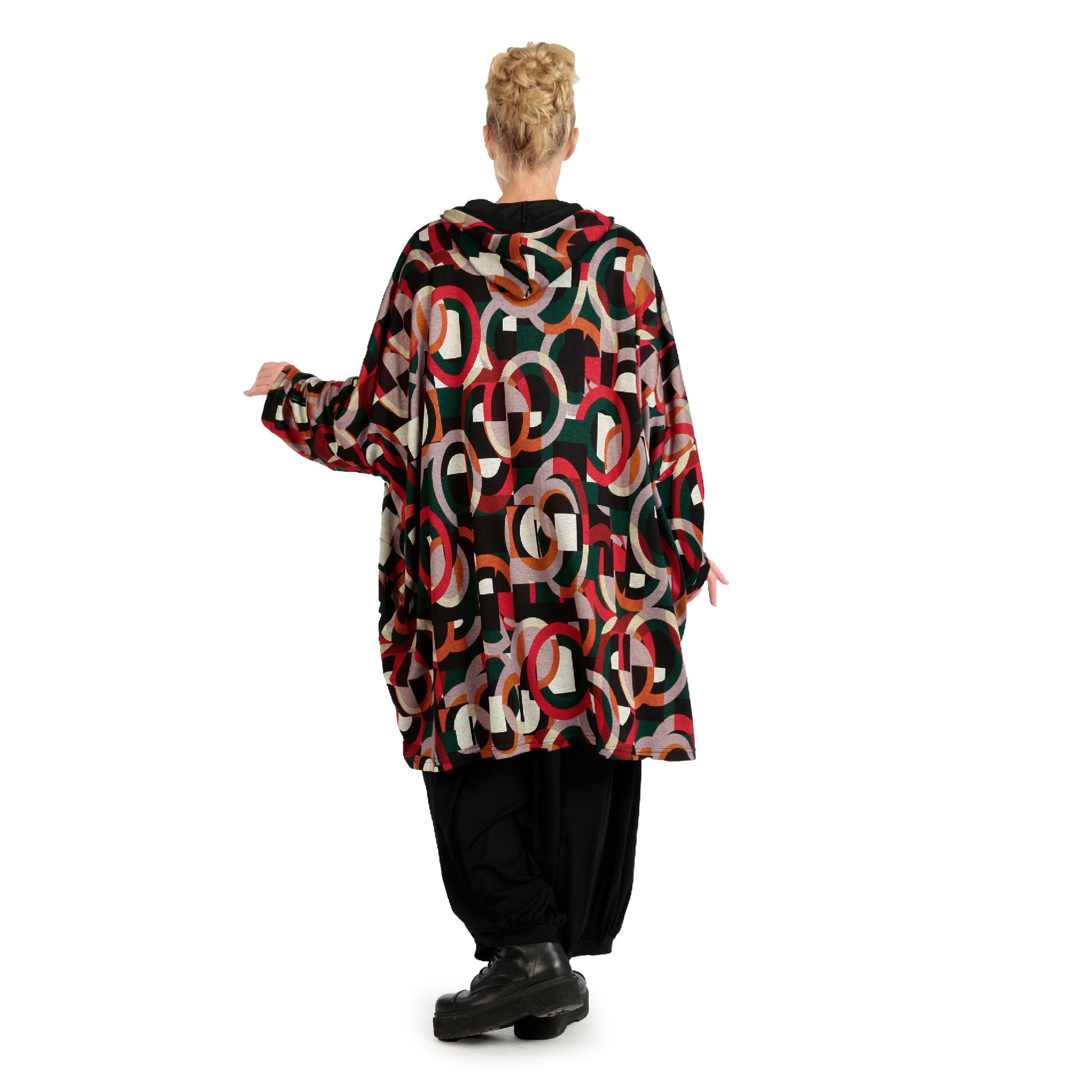  Jacke von AKH Fashion aus Materialmix in kastiger Form, 1140.06859, Rot-Grün-Schwarz