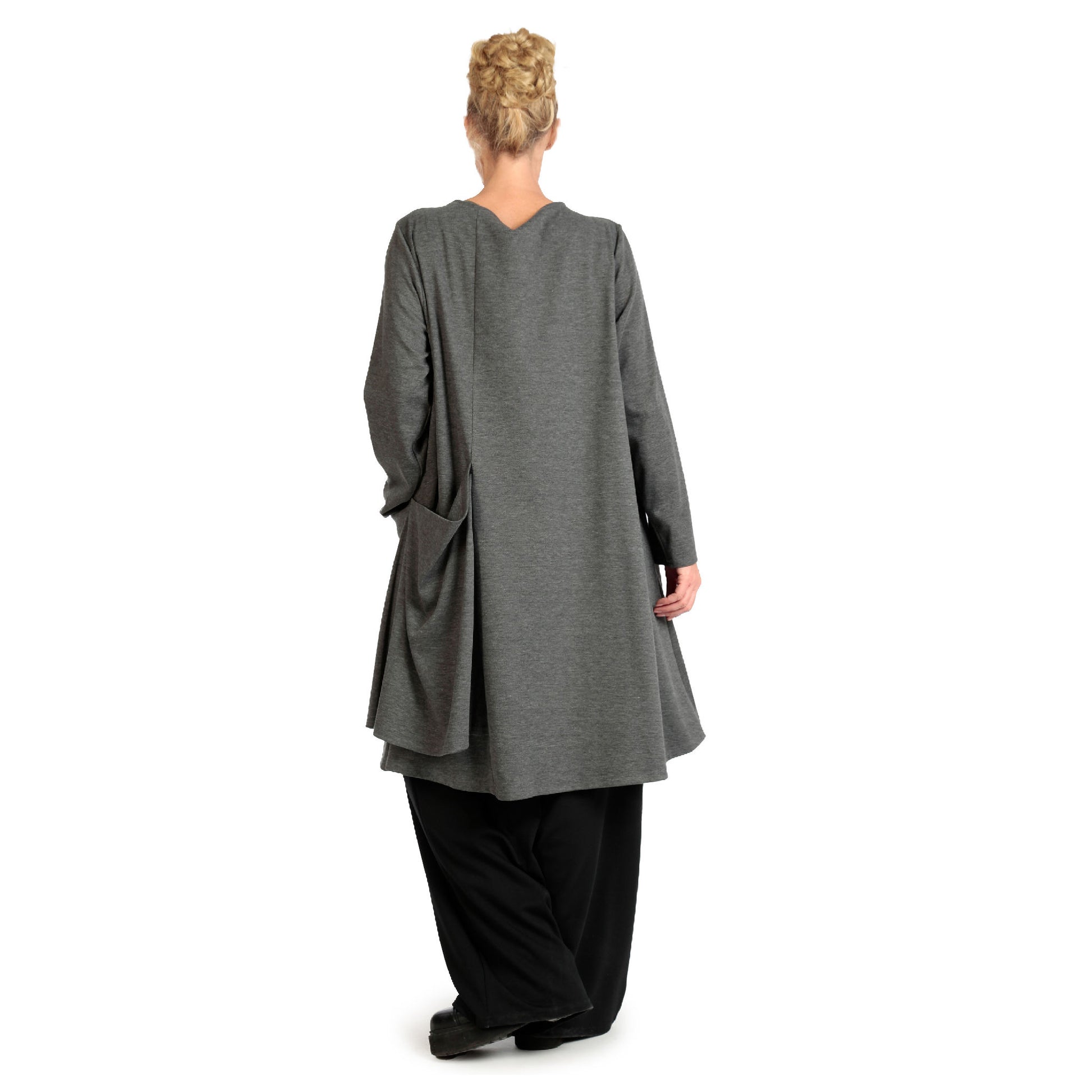  Shirt von AKH Fashion aus Viskose in gerader Form, 1141.06816, Grau, Unifarben, Schick