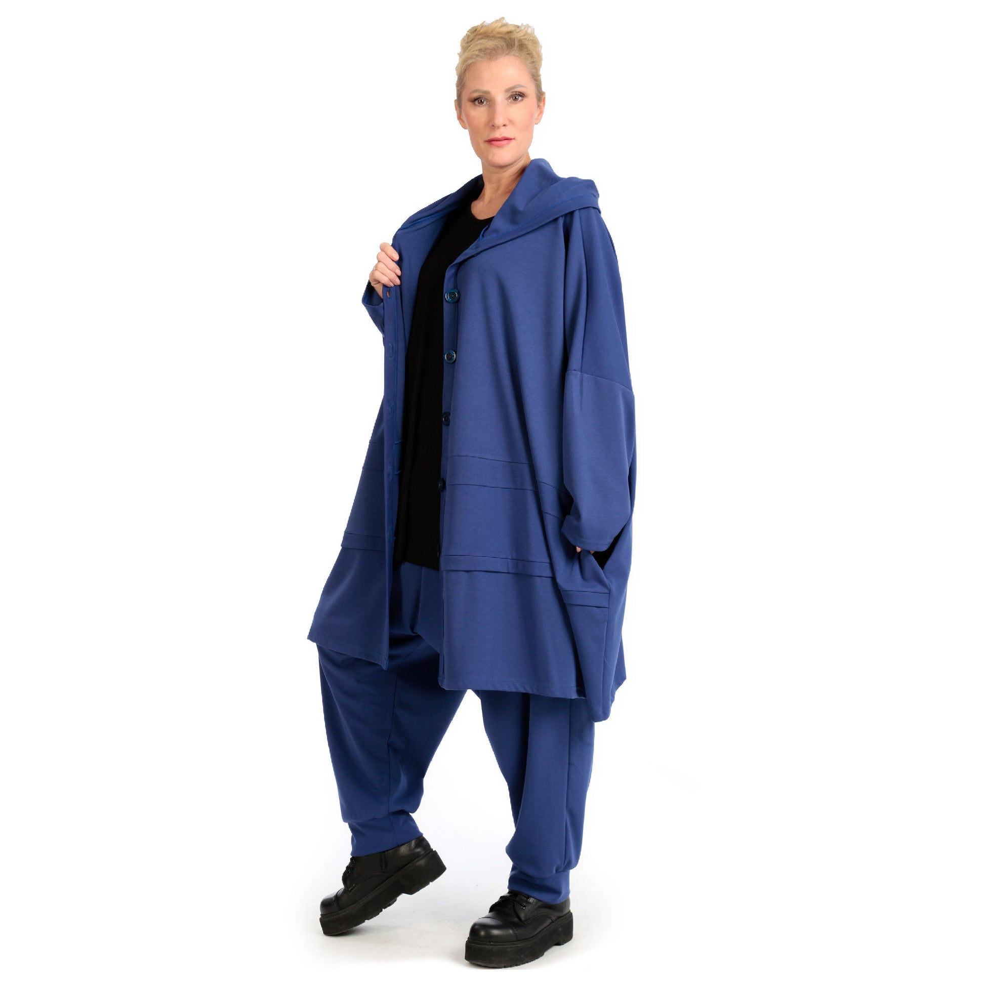  Jacke von AKH Fashion aus Viskose in kastiger Form, 1141.06857, Blau, Unifarben, Schick