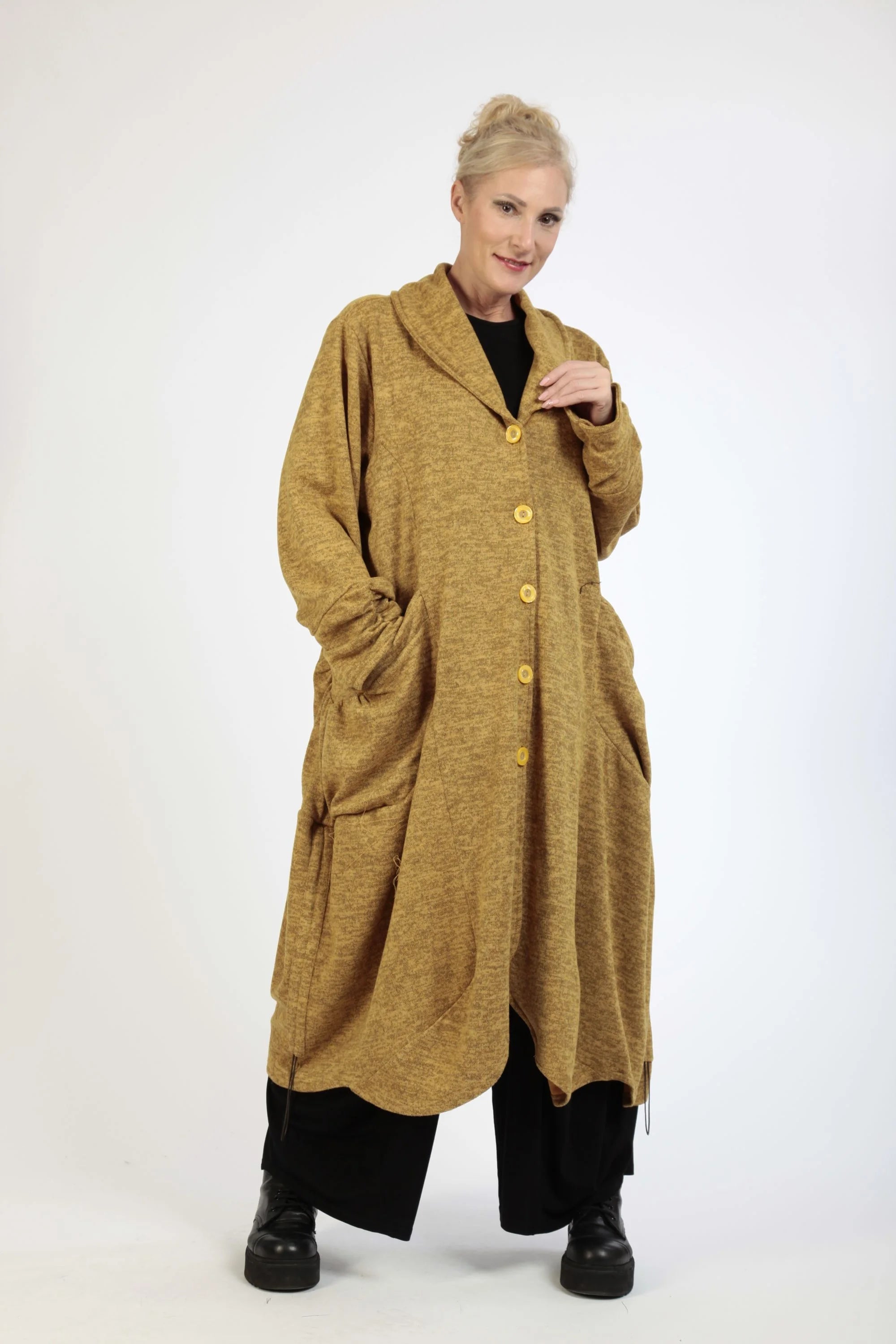  Ballonmantel von AKH Fashion aus Polyester, 1179.06583, Senf, Meliert, Schick, Modern