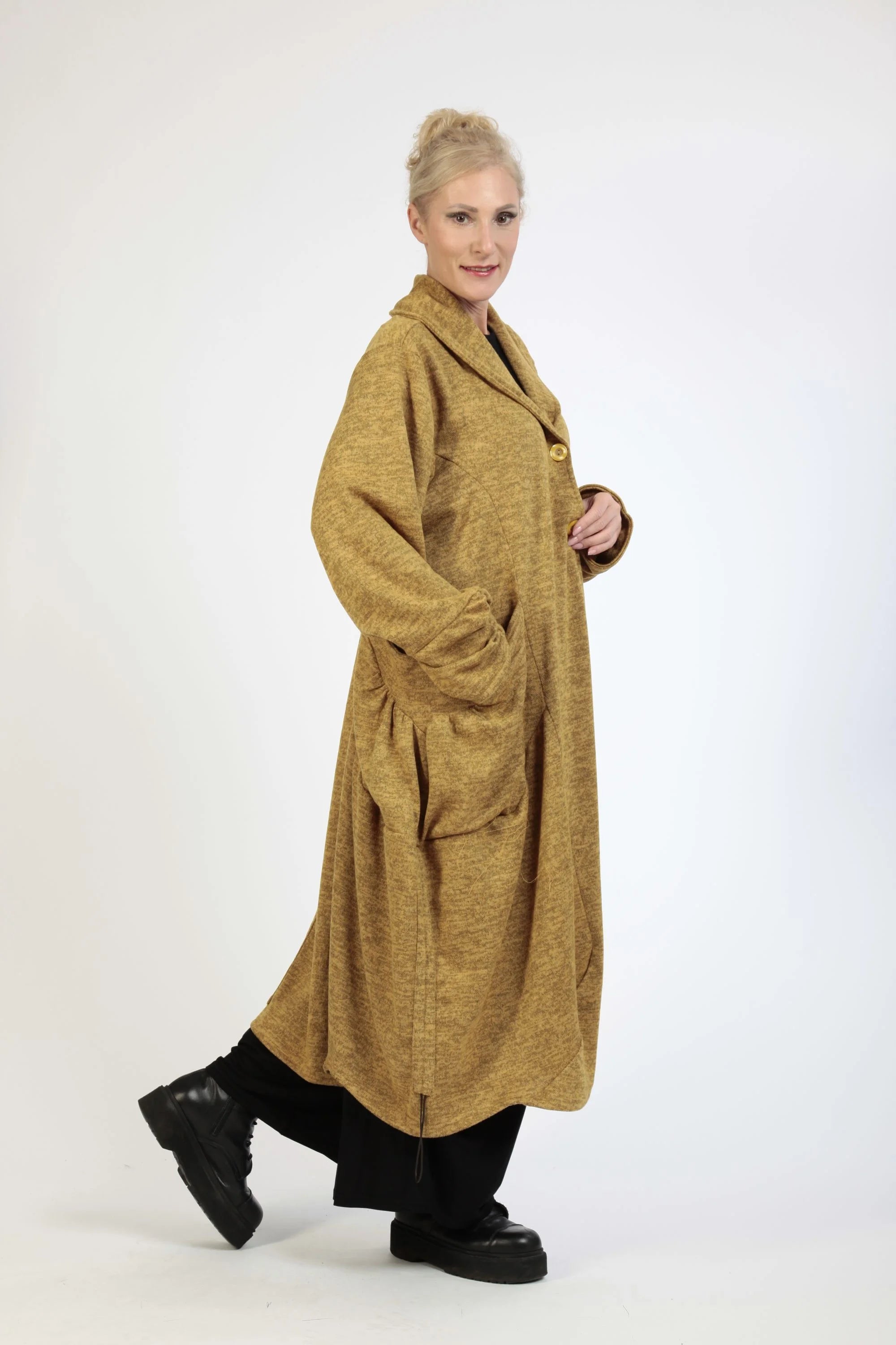  Ballonmantel von AKH Fashion aus Polyester, 1179.06583, Senf, Meliert, Schick, Modern