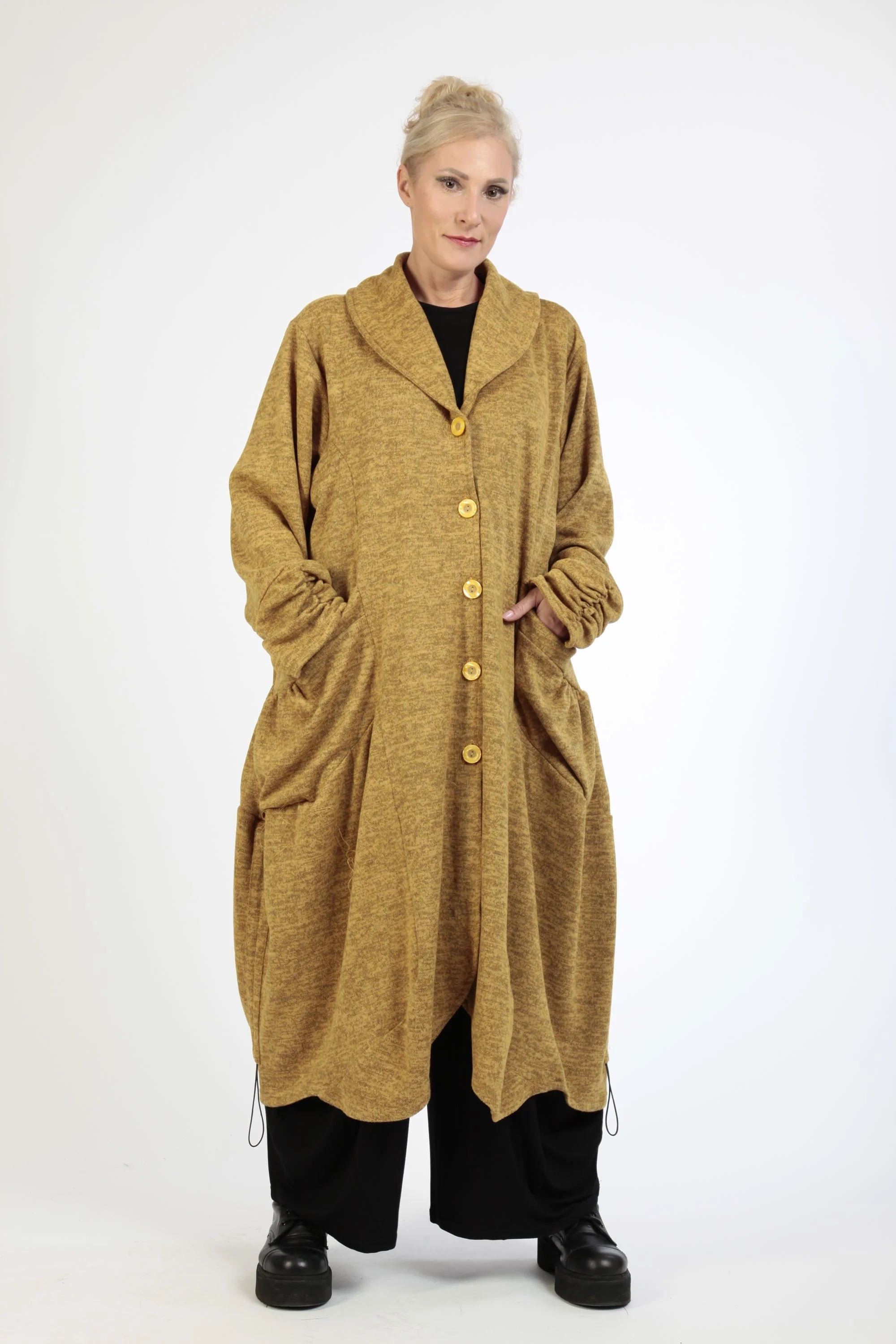  Ballonmantel von AKH Fashion aus Polyester, 1179.06583, Senf, Meliert, Schick, Modern
