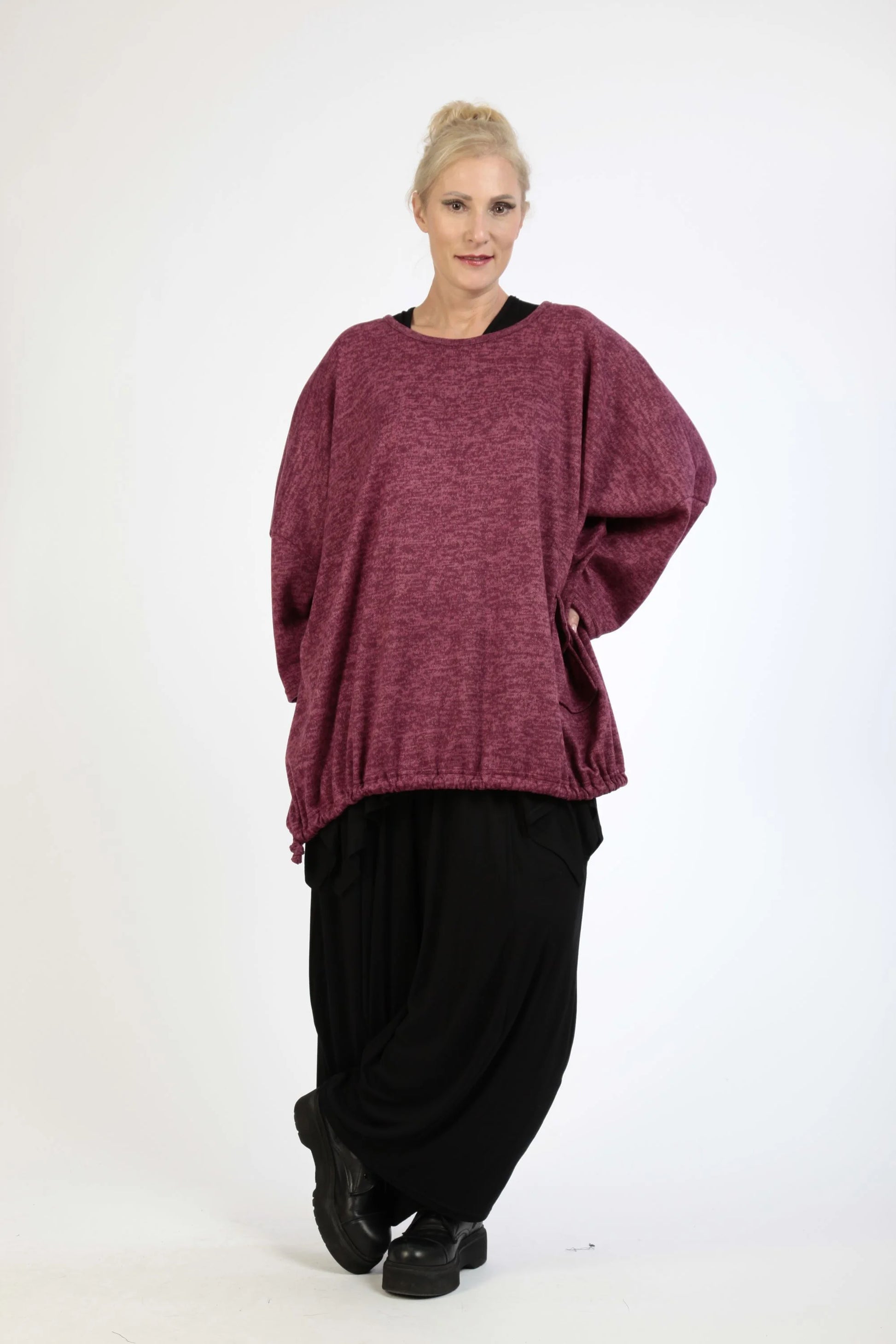  BallonBigshirt von AKH Fashion aus Polyester, 1179.06601, Fuchsia, Meliert, Schick, Modern