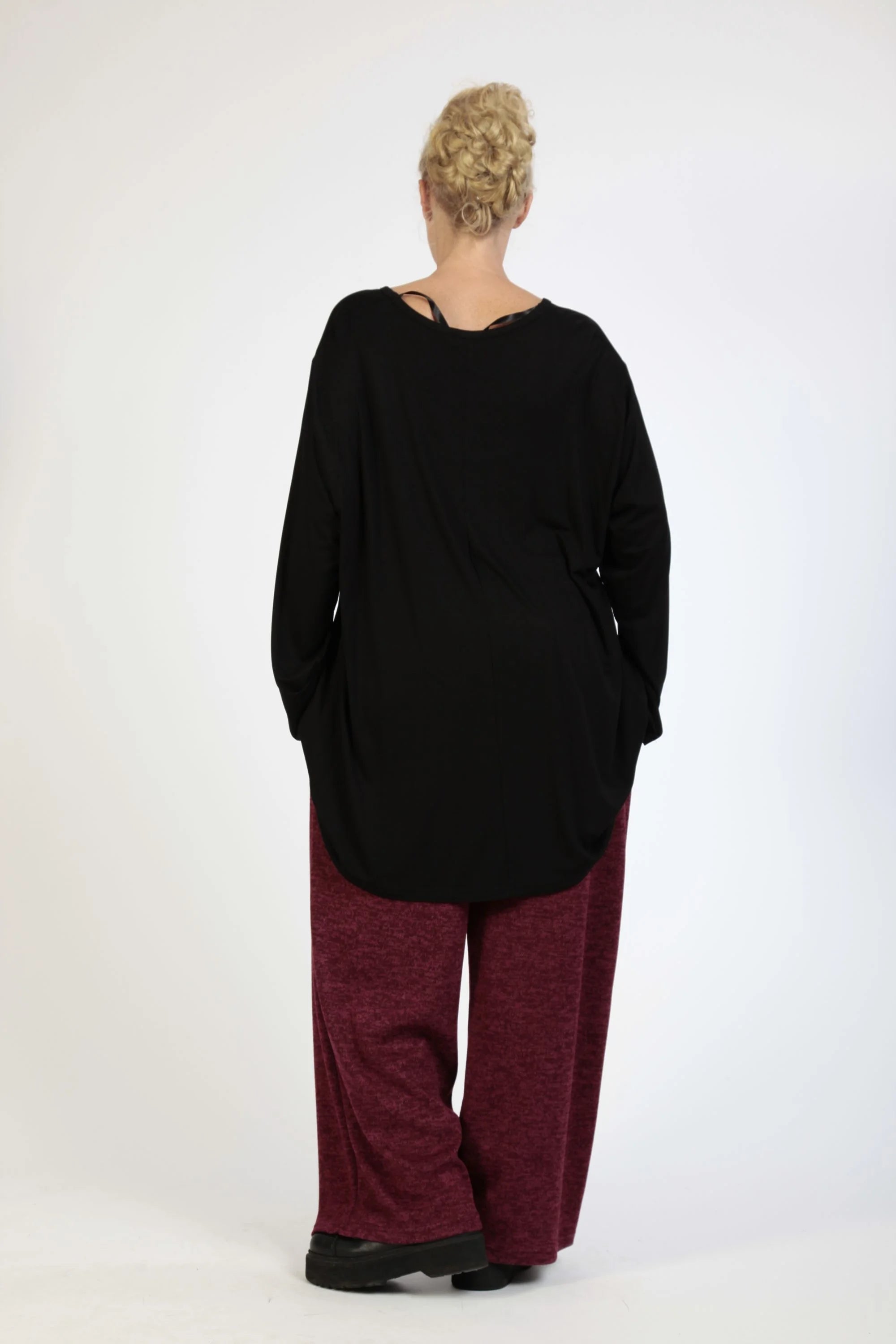  AKH Fashion Hose in gerader Form, aus Polyester, 1179.06852, Weinrot, Meliert, Schick